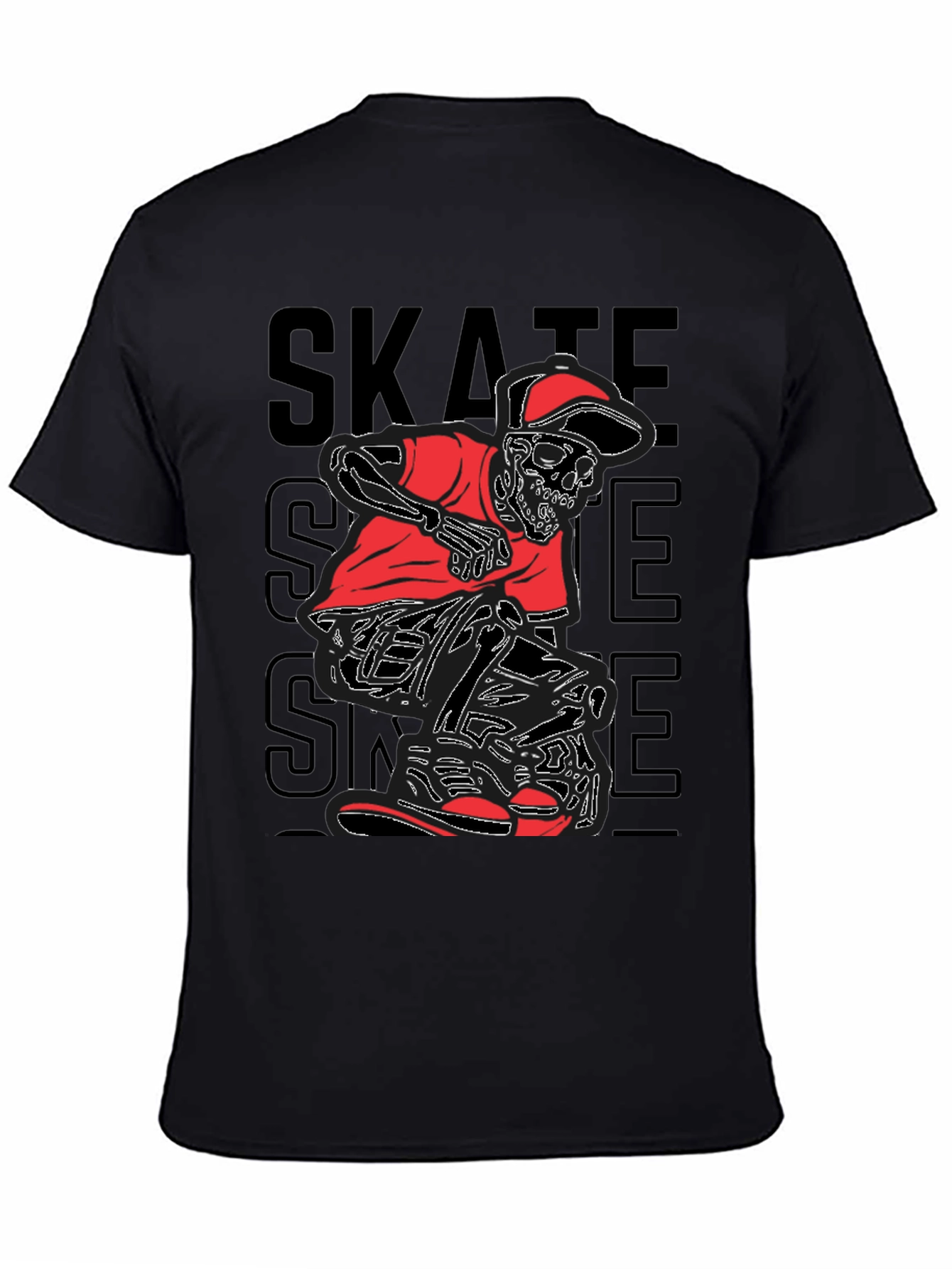 Skate Skeleton Graphic Tee - Edgy Style