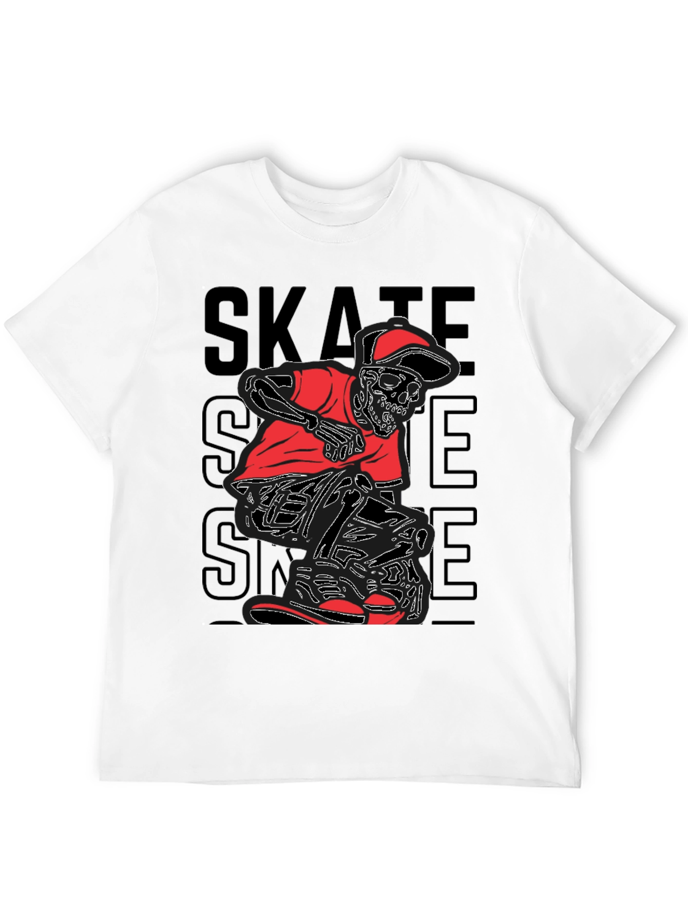 Skate Skeleton Graphic Tee - Edgy Style