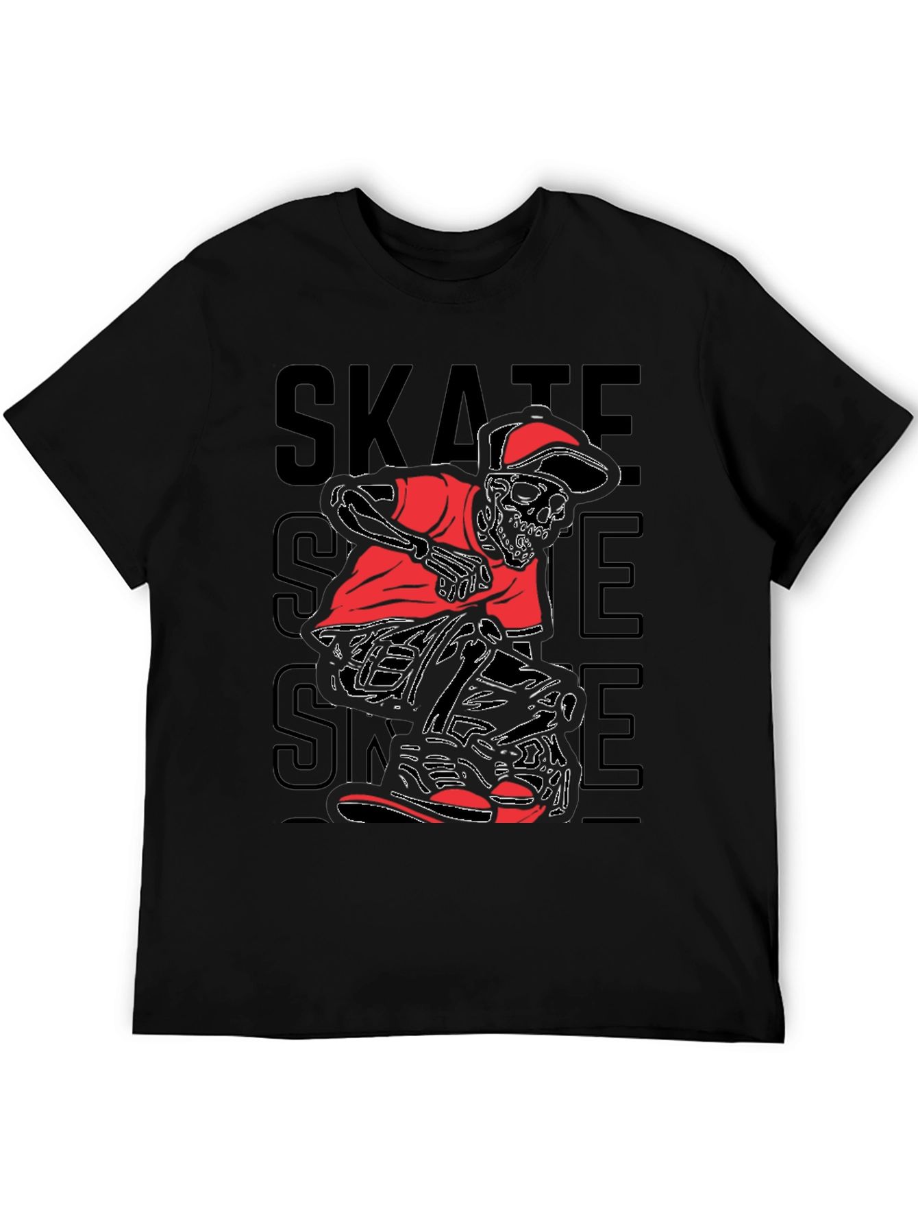 Skate Skeleton Graphic Tee - Edgy Style