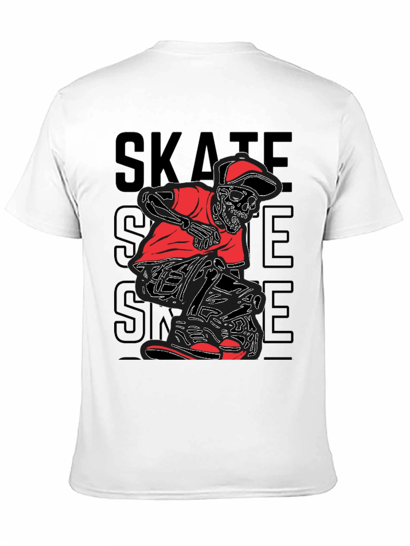 Skate Skeleton Graphic Tee - Edgy Style