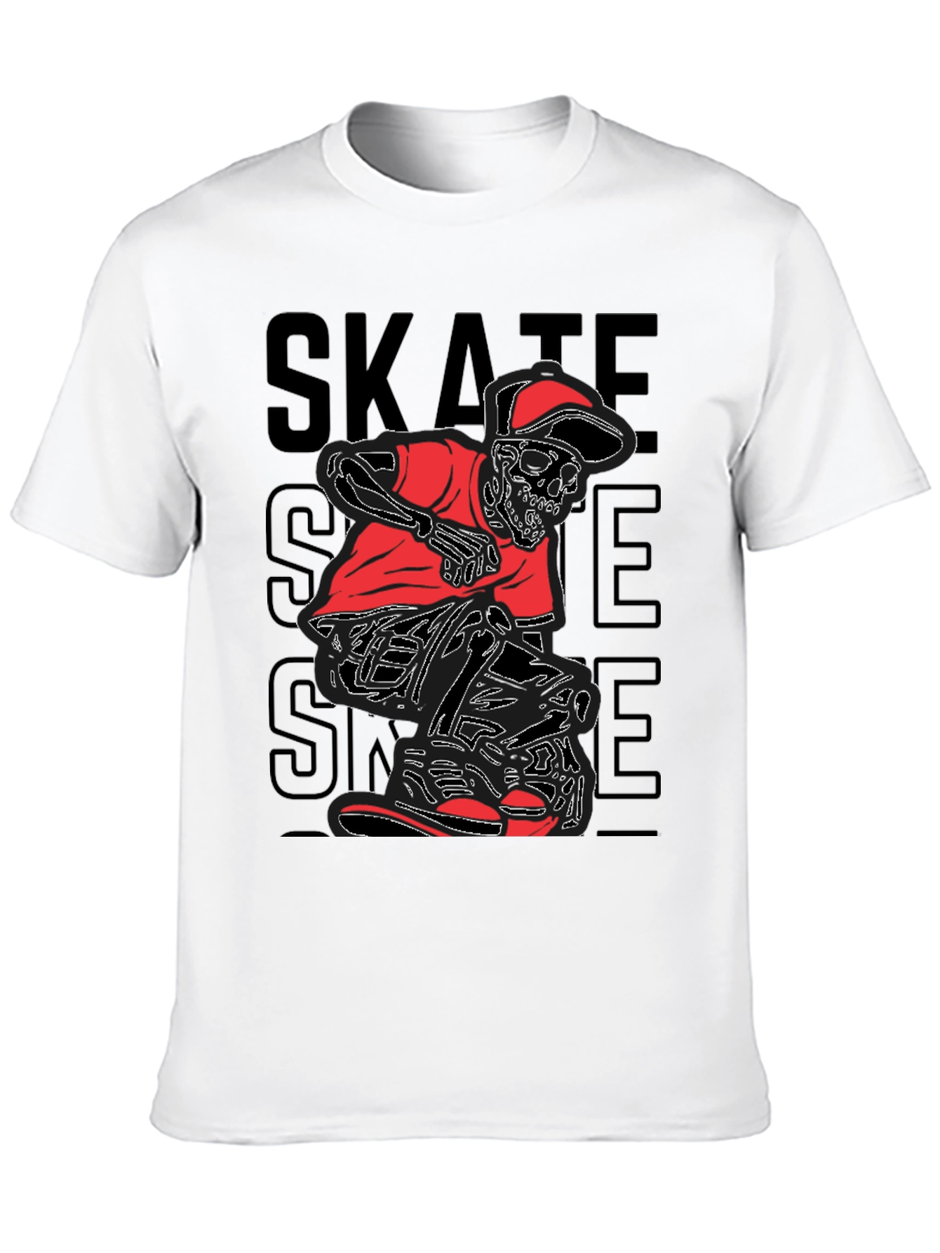 Skate Skeleton Graphic Tee - Edgy Style