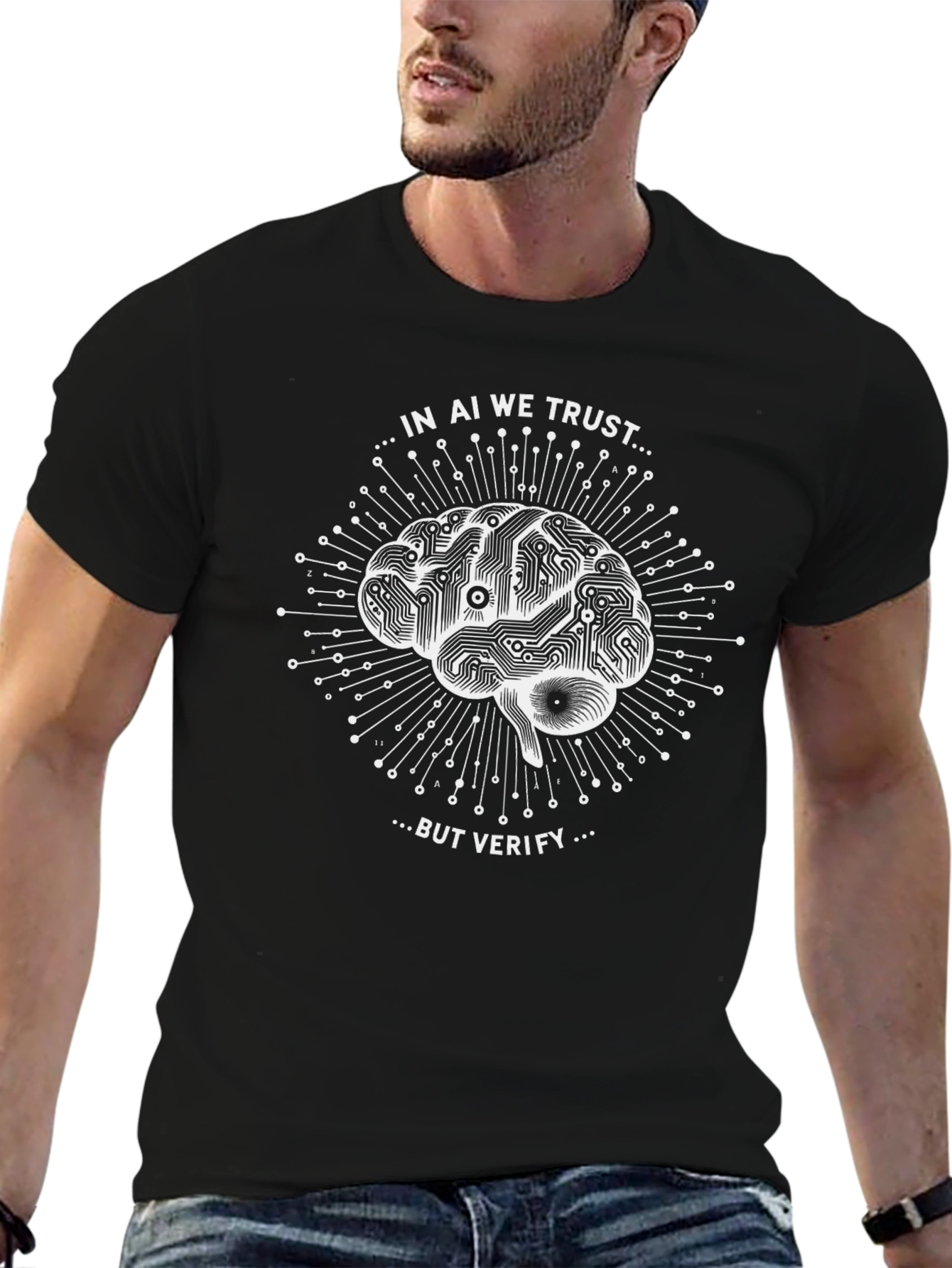 AI Trust T-Shirt - Black Graphic Tee
