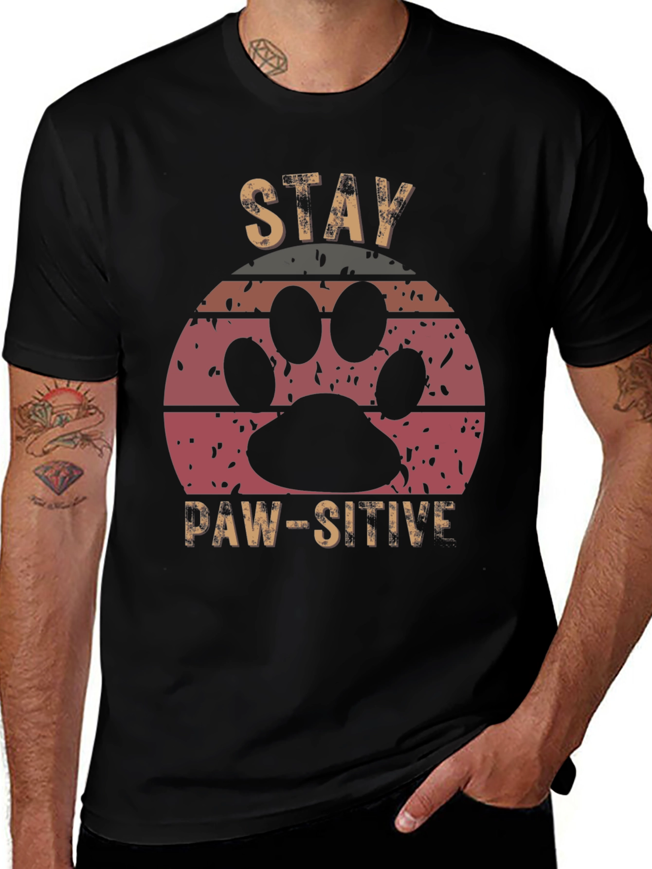 Stay Paw-sitive Graphic Tee - Unisex Comfort Fit