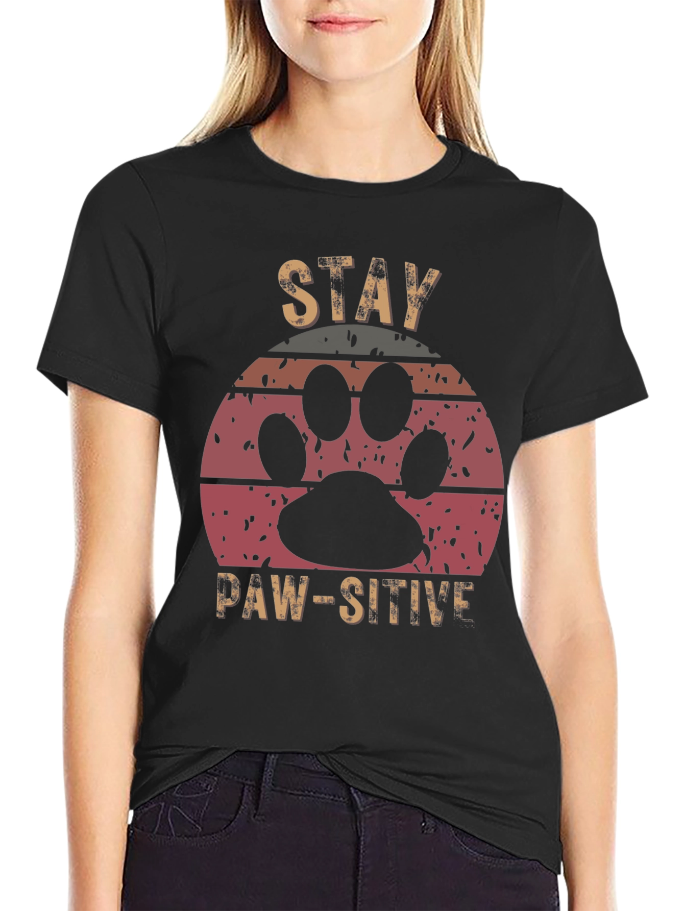 Stay Paw-sitive Graphic Tee - Unisex Comfort Fit