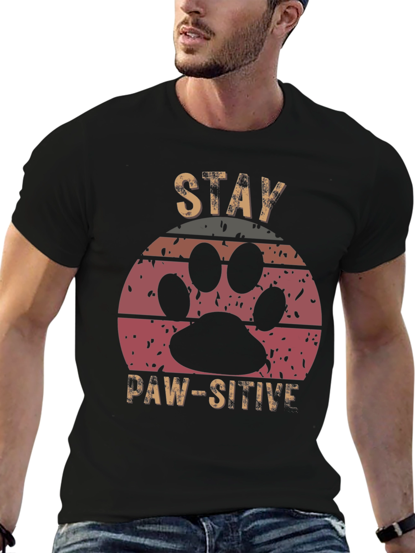 Stay Paw-sitive Graphic Tee - Unisex Comfort Fit