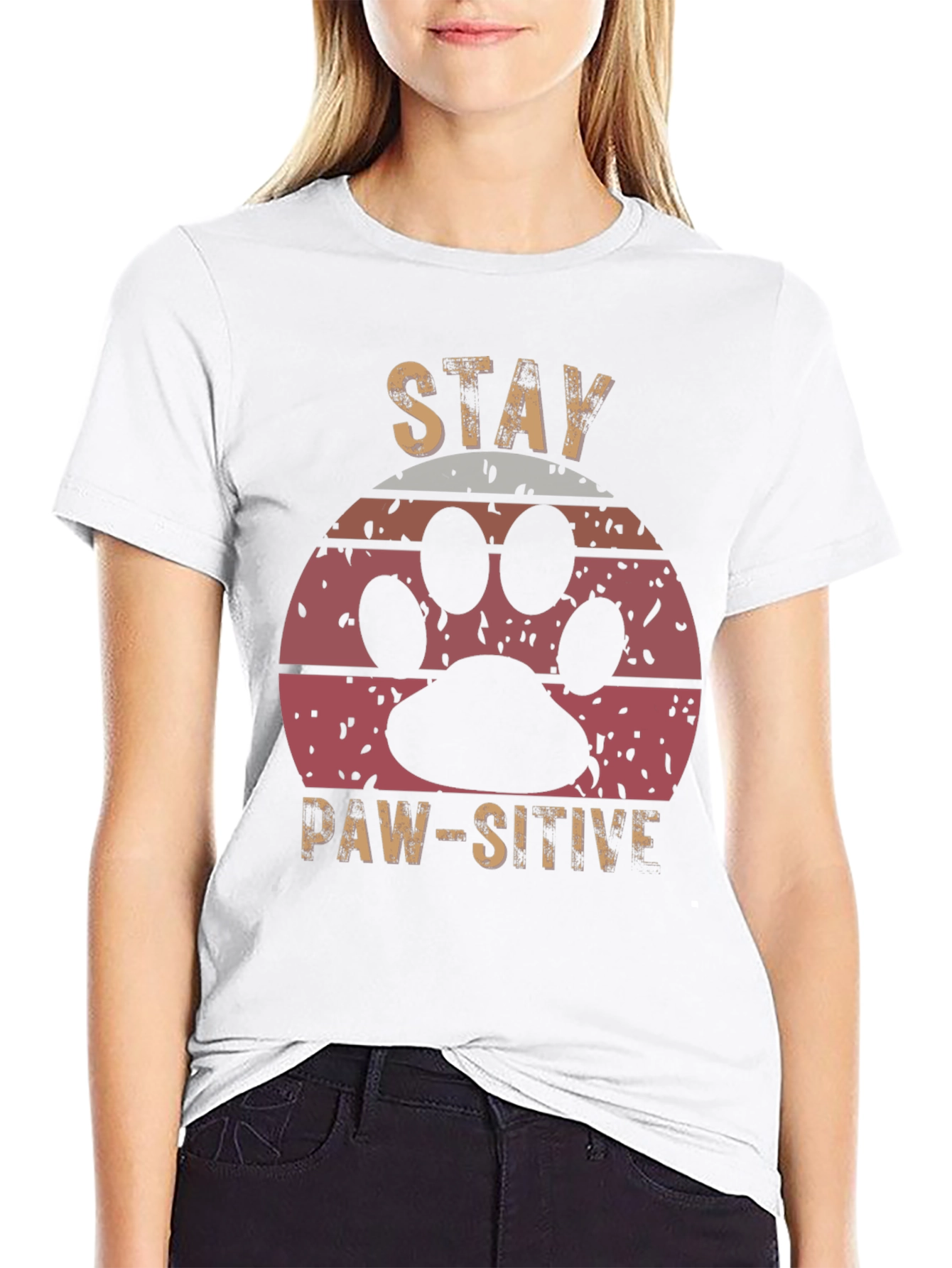 Stay Paw-sitive Graphic Tee - Unisex Comfort Fit
