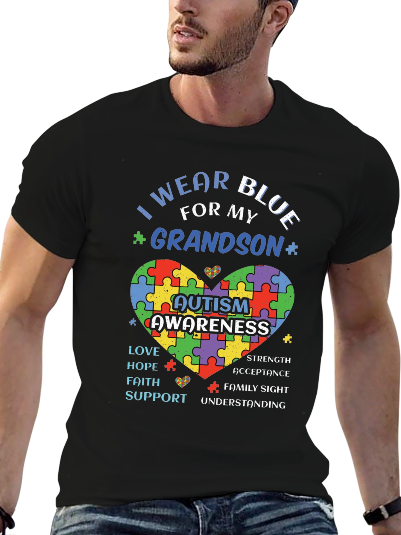 Autism Awareness Grandson T-Shirt