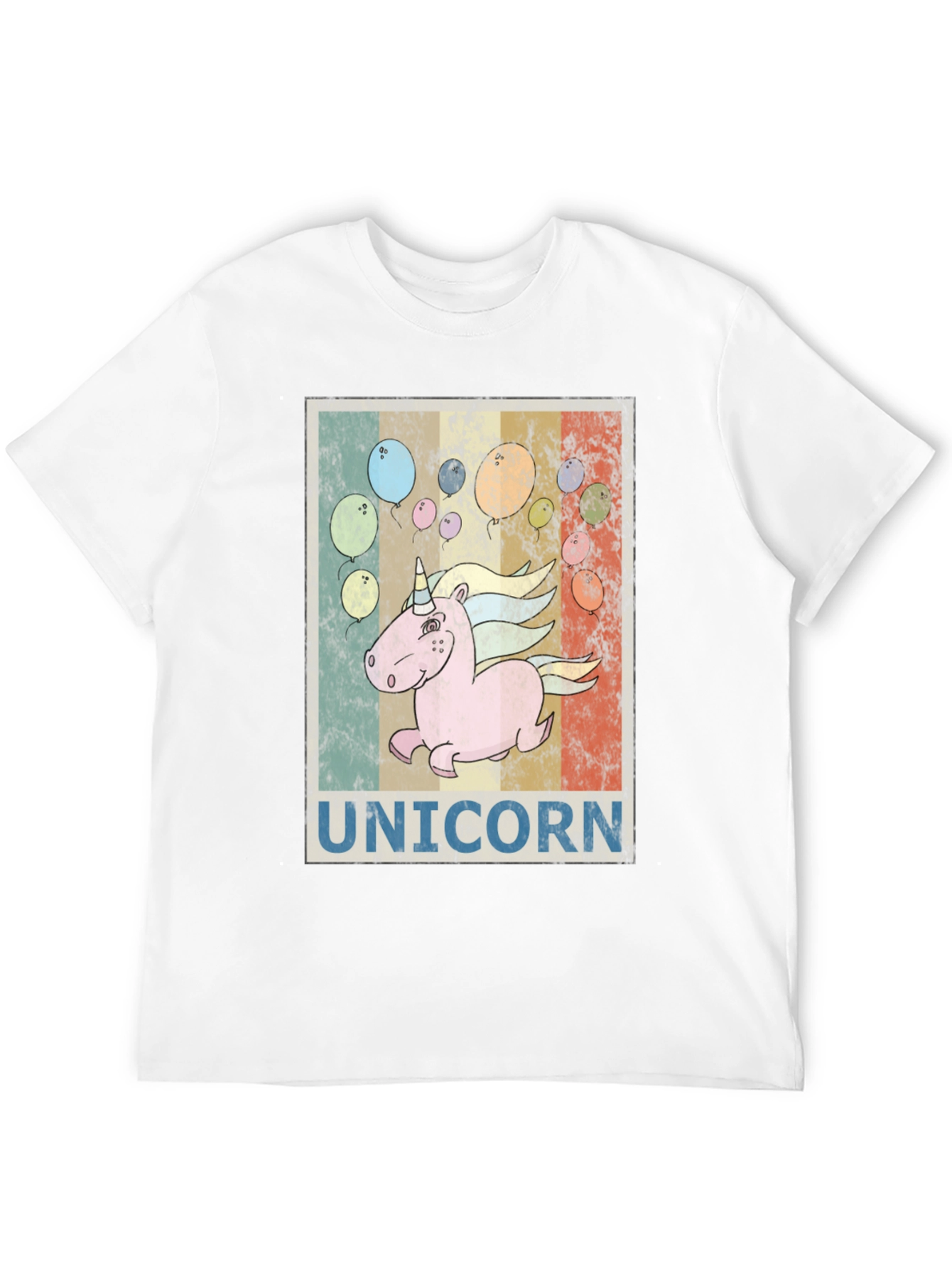 Unicorn T-Shirt Black Retro Tee
