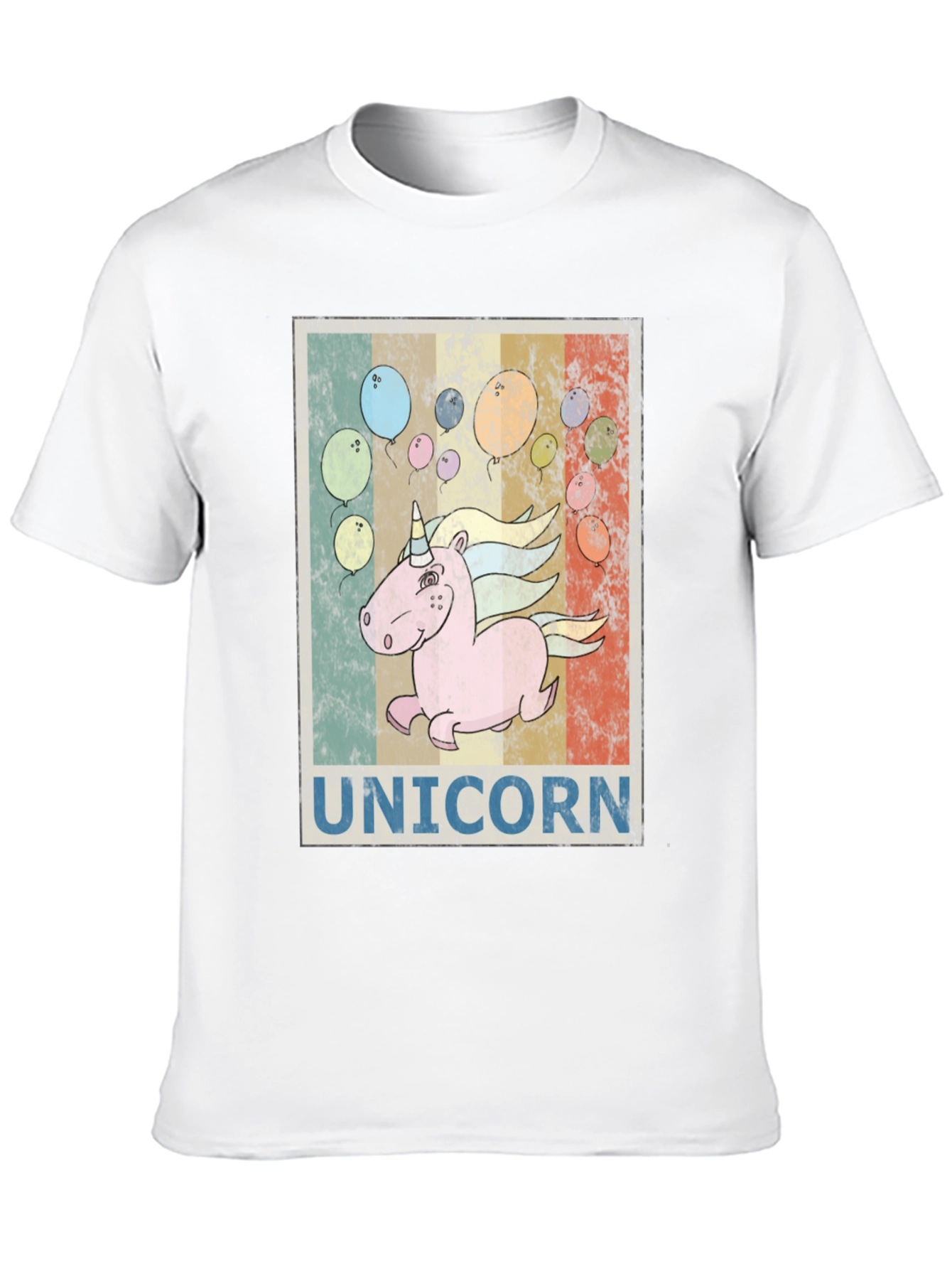 Unicorn T-Shirt Black Retro Tee