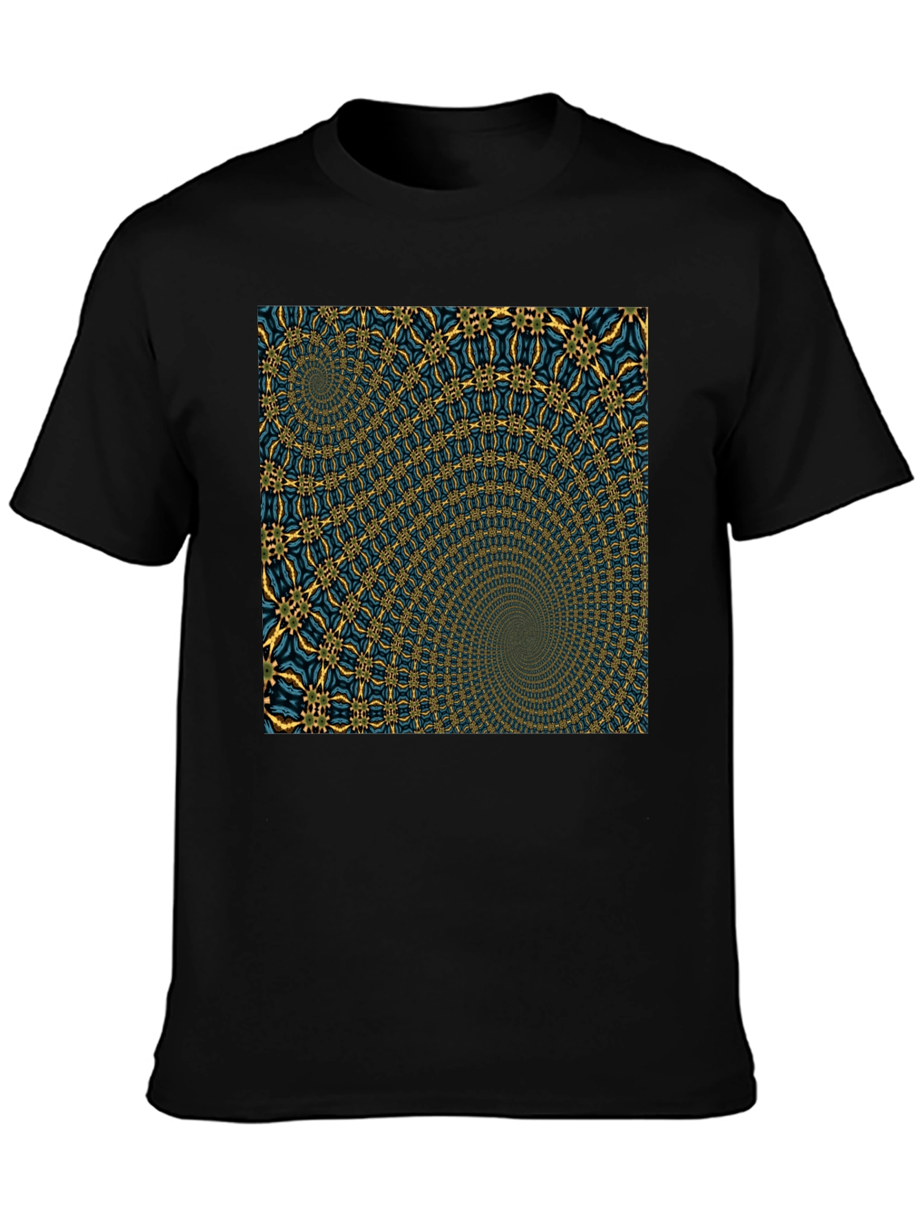 Hypnotic Spiral Graphic Black T-Shirt