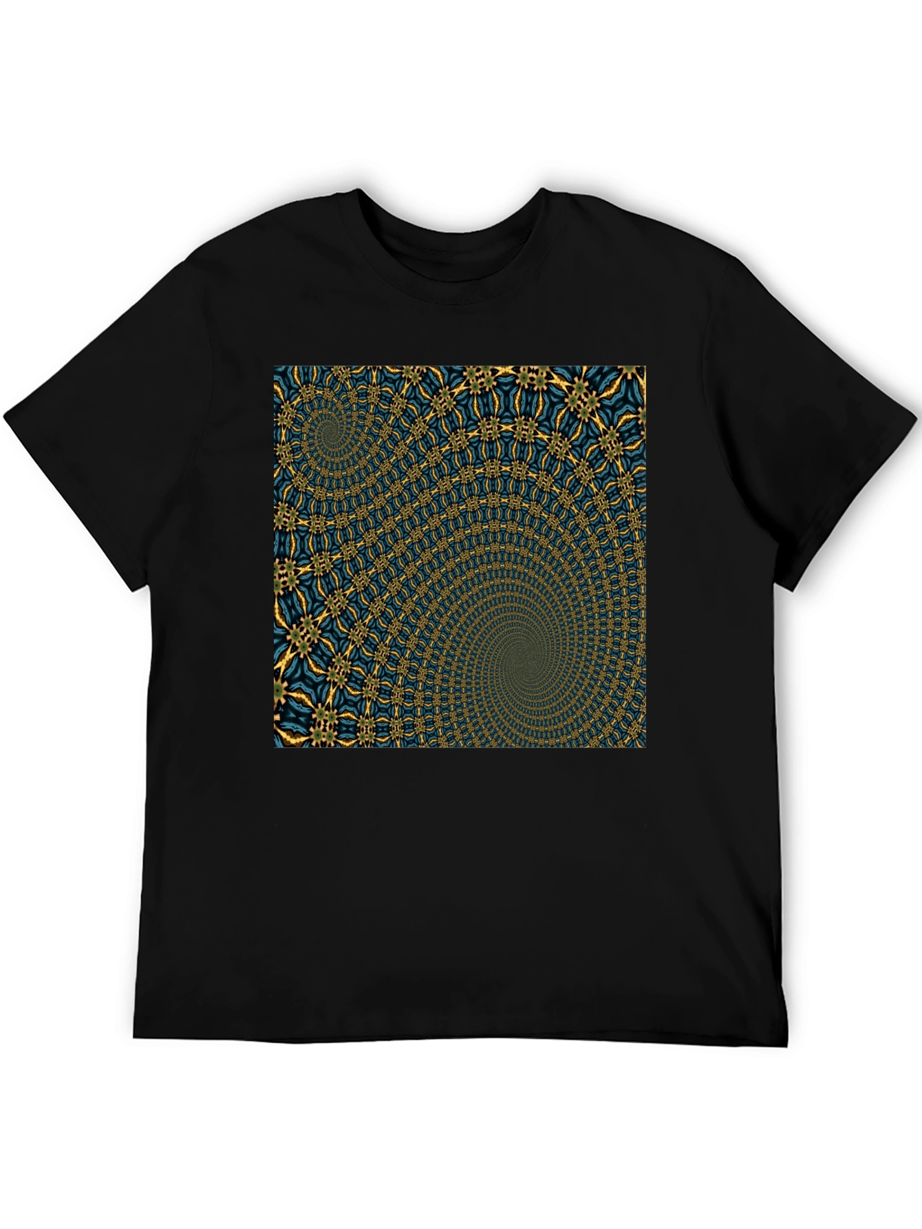 Hypnotic Spiral Graphic Black T-Shirt