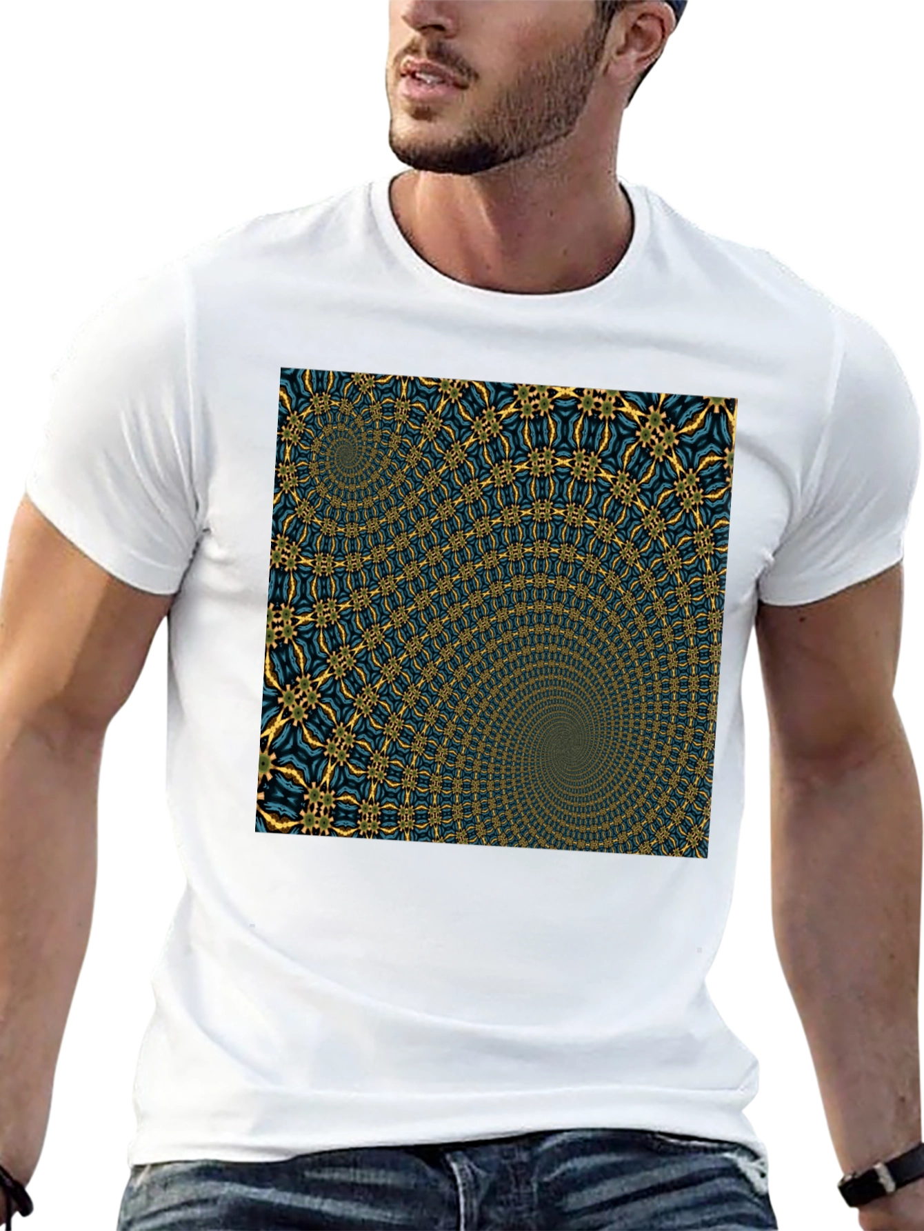 Hypnotic Spiral Graphic Black T-Shirt