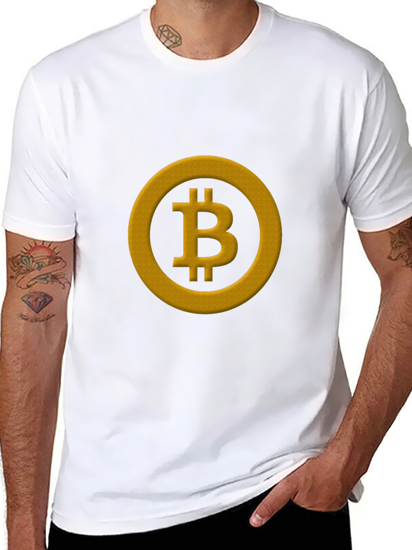 Bitcoin Logo Graphic Tee - Cryptocurrency Fan T-Shirt