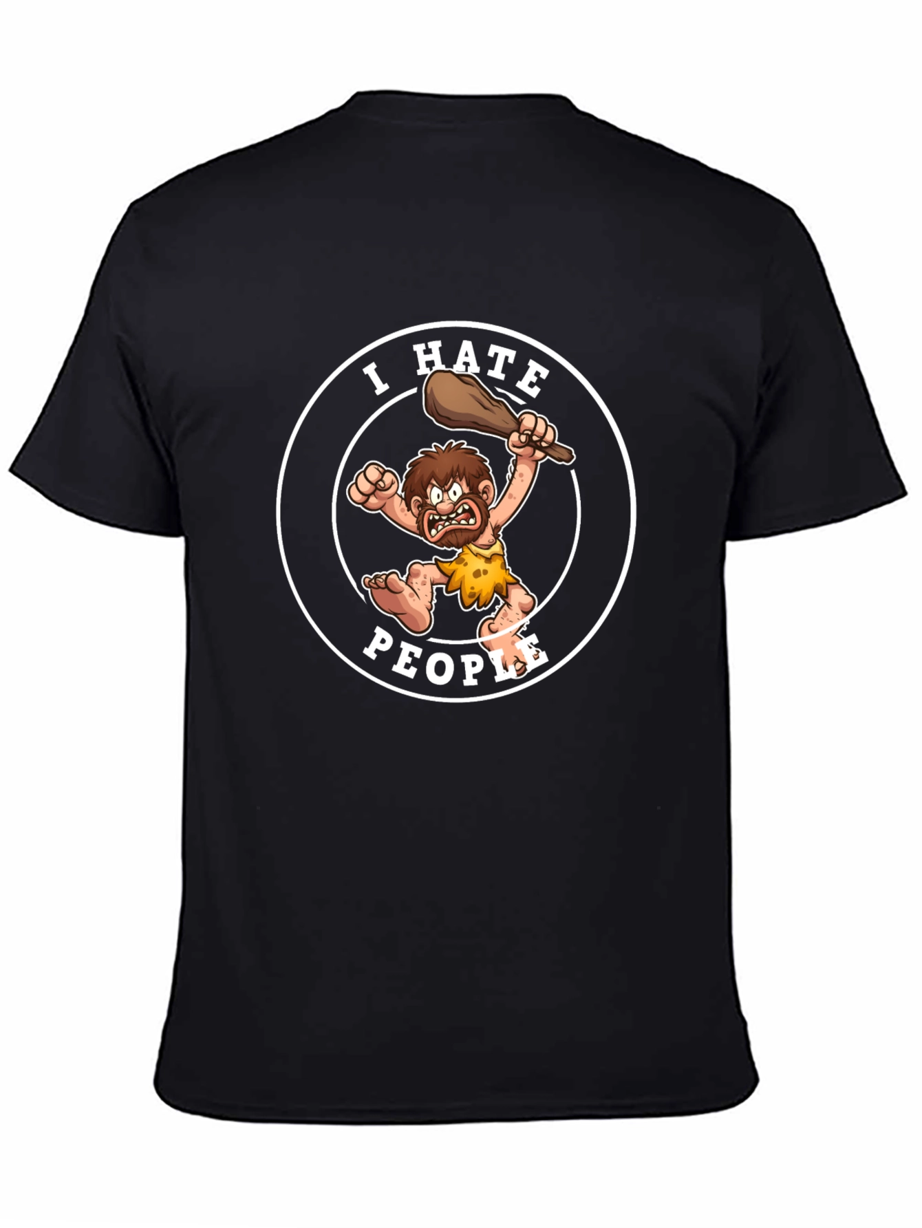 I Hate People Caveman Graphic T-Shirt