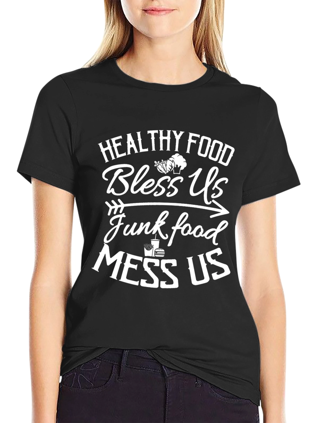 Healthy Food Bless Us Graphic Tee