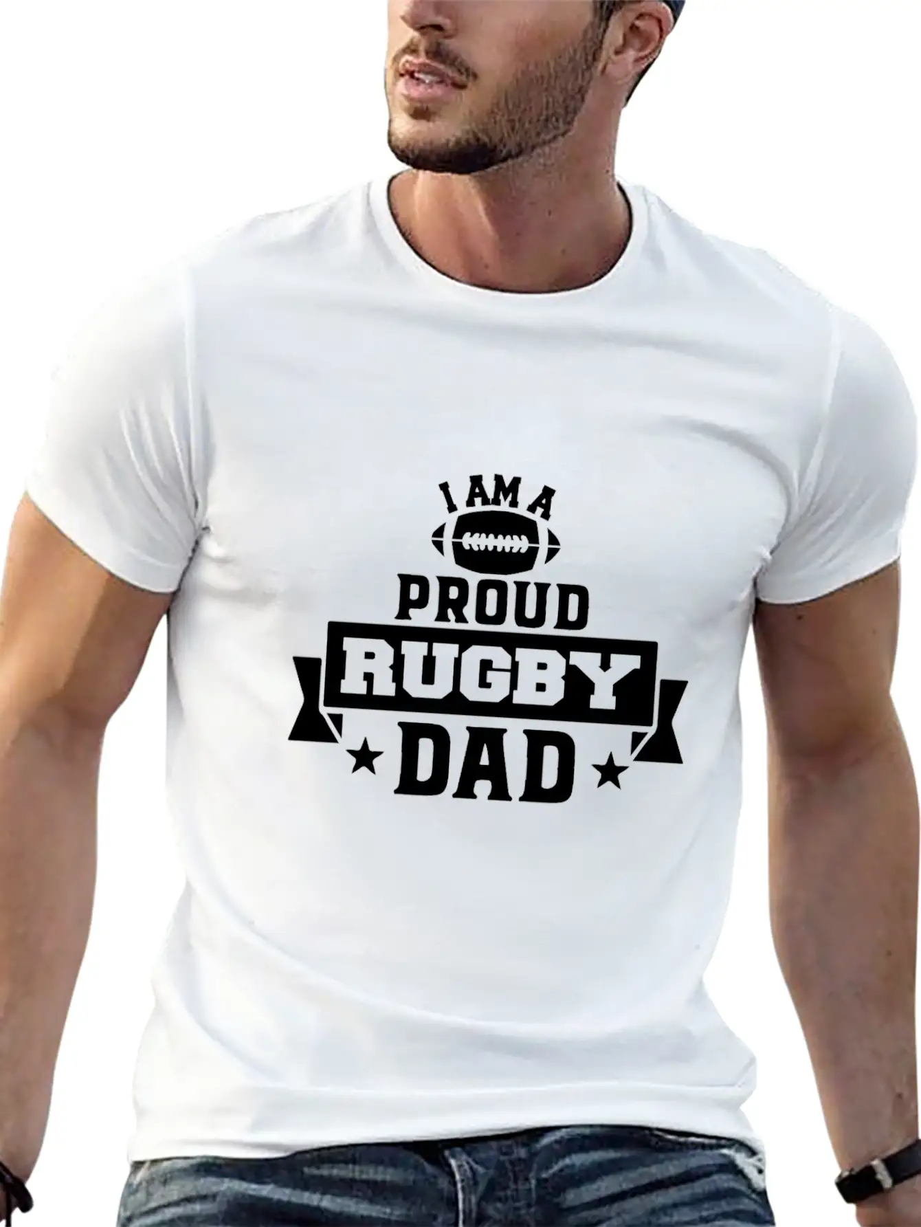 Iam Proud Rugby Dad Unisex Casual T-Shirt – Clean Design For Daily Comfort