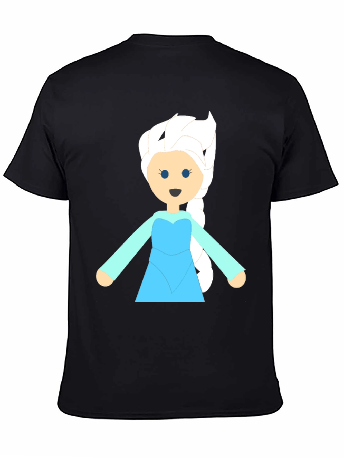 Frozen Cartoon Character Graphic Tee - Black