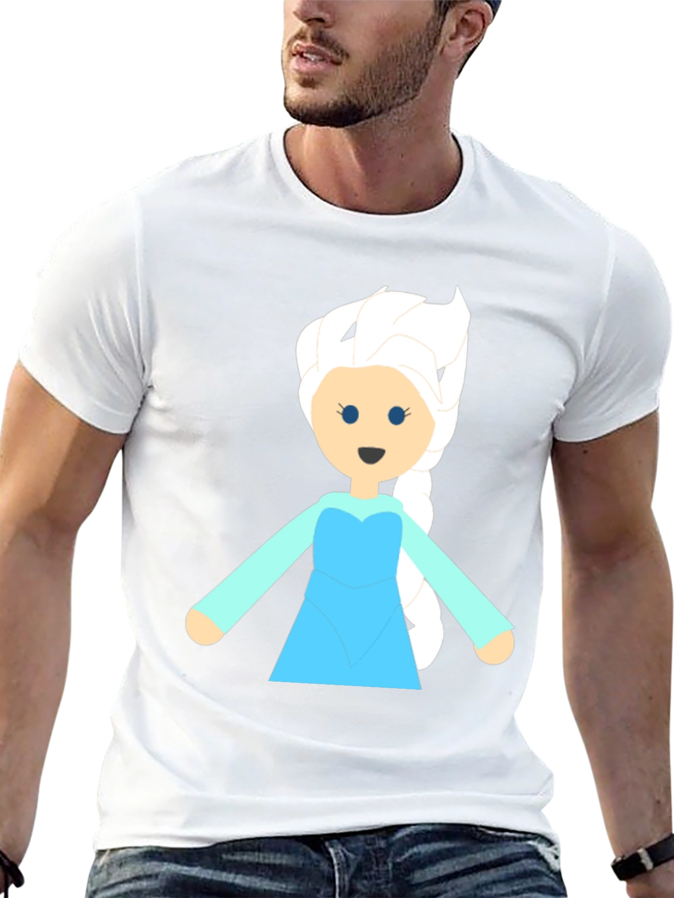 Frozen Cartoon Character Graphic Tee - Black