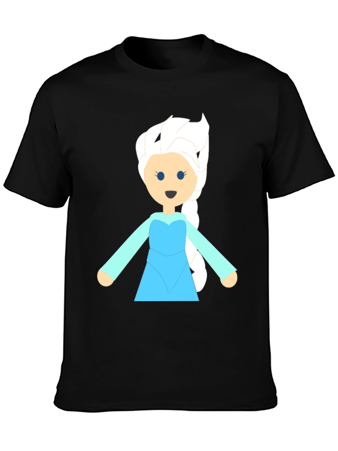 Frozen Cartoon Character Graphic Tee - Black