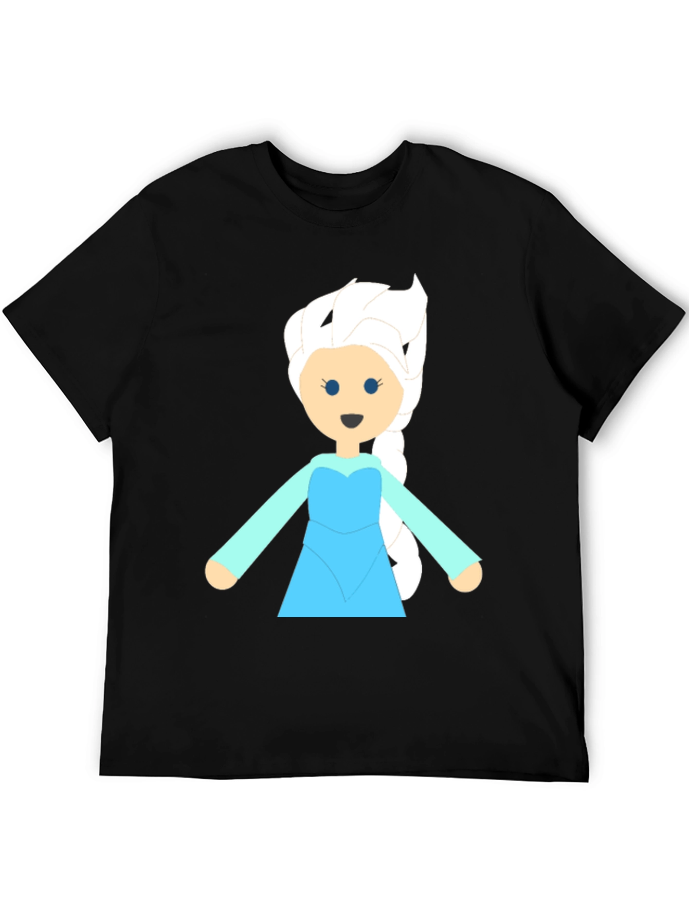 Frozen Cartoon Character Graphic Tee - Black
