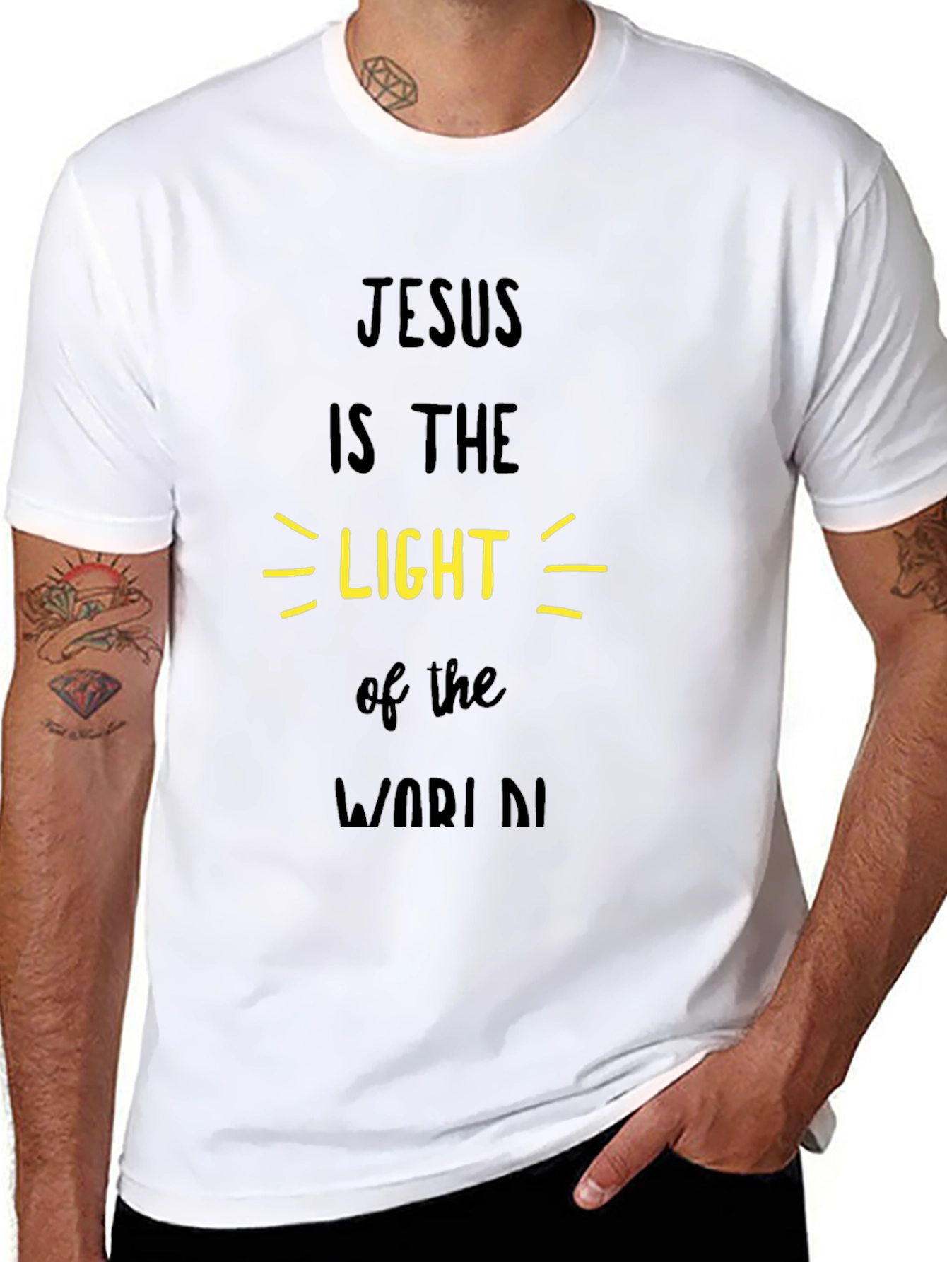 Jesus is the Light Graphic Tee - Black