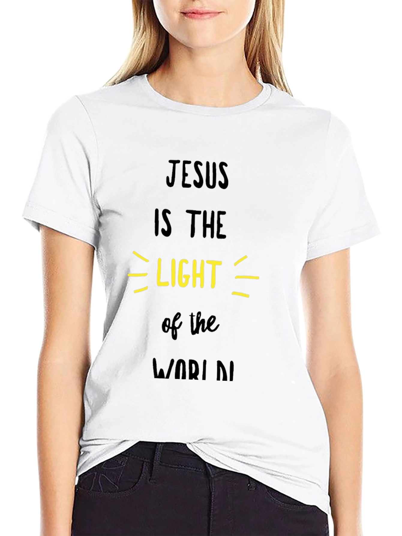 Jesus is the Light Graphic Tee - Black