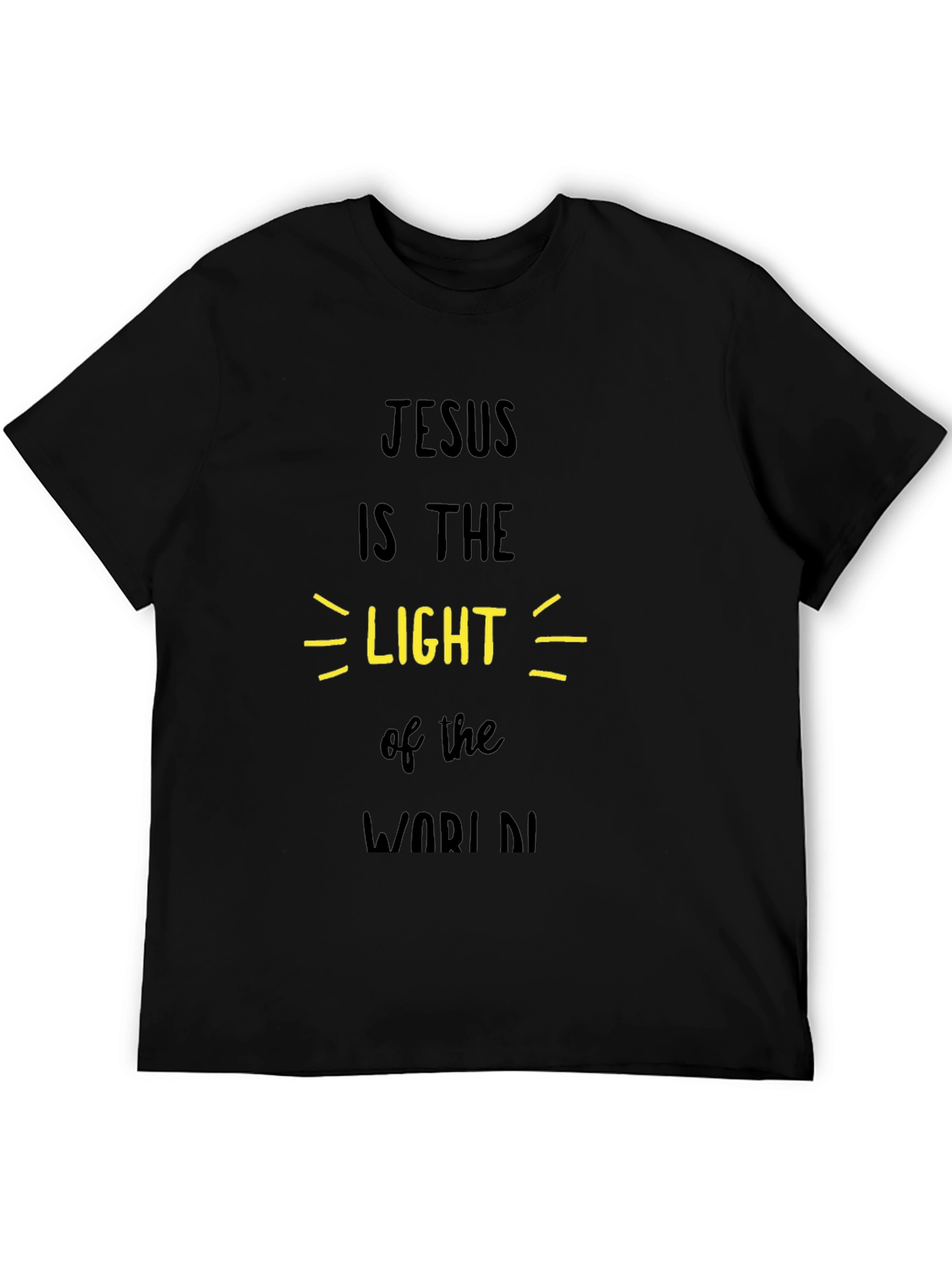 Jesus is the Light Graphic Tee - Black