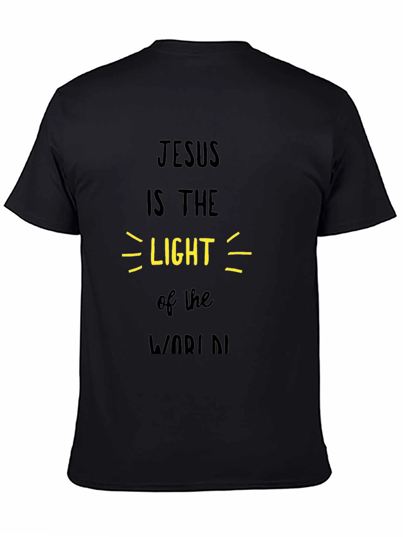 Jesus is the Light Graphic Tee - Black