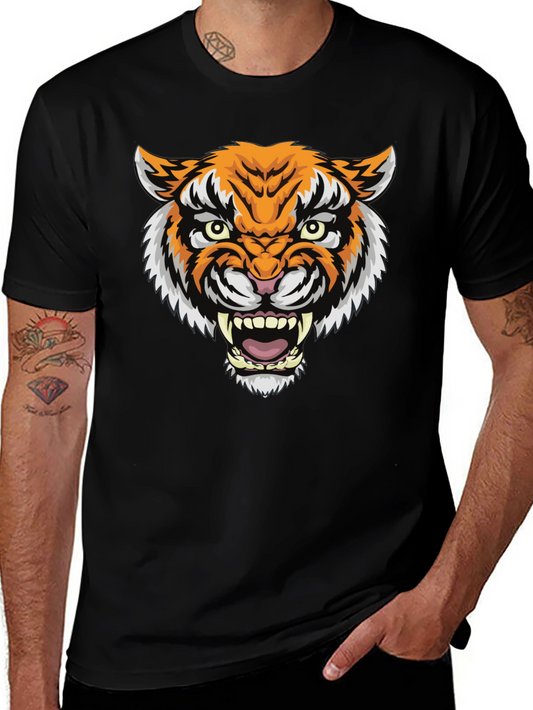 Mens Black Tiger Graphic T-Shirt