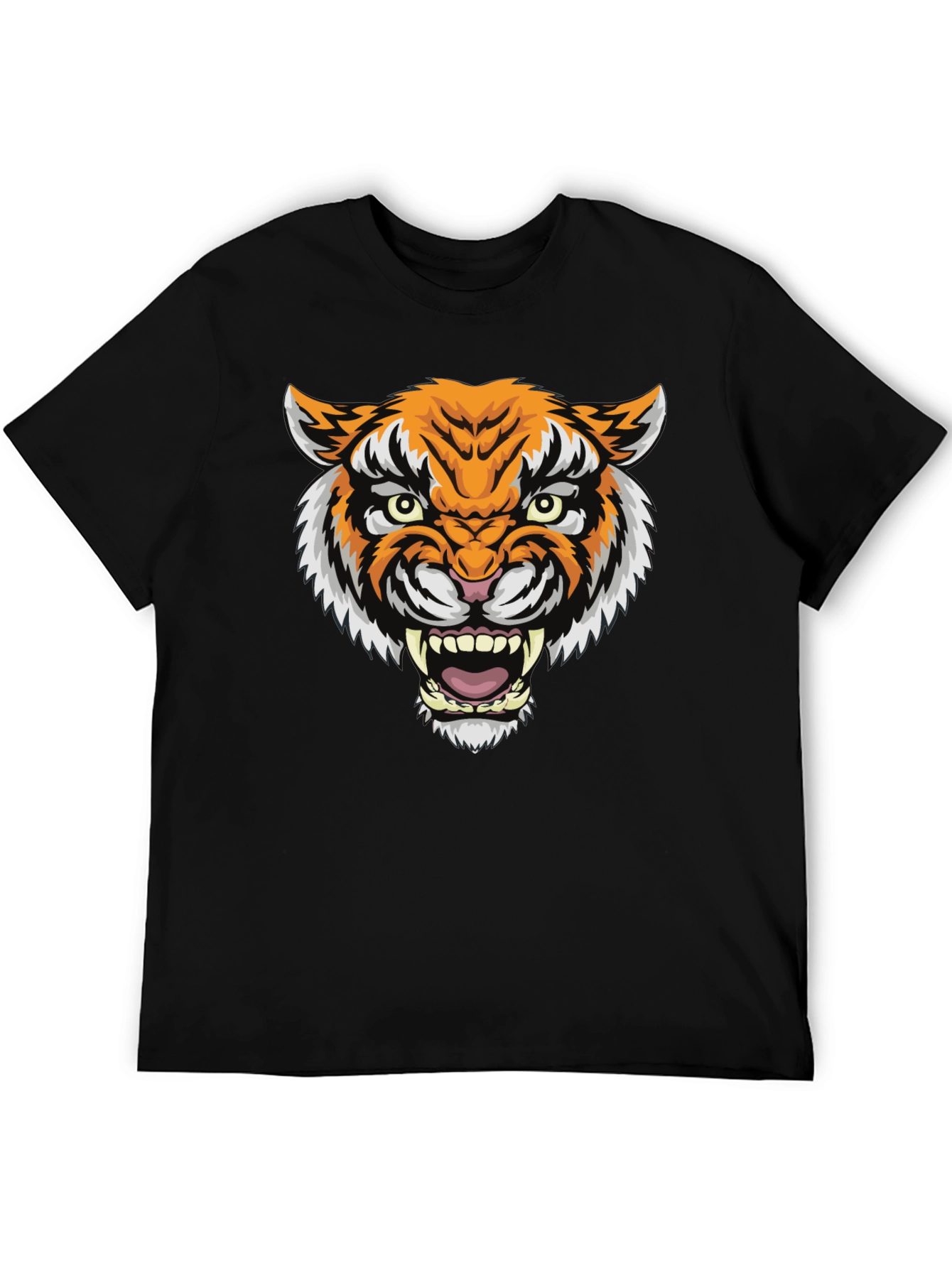 Mens Black Tiger Graphic T-Shirt