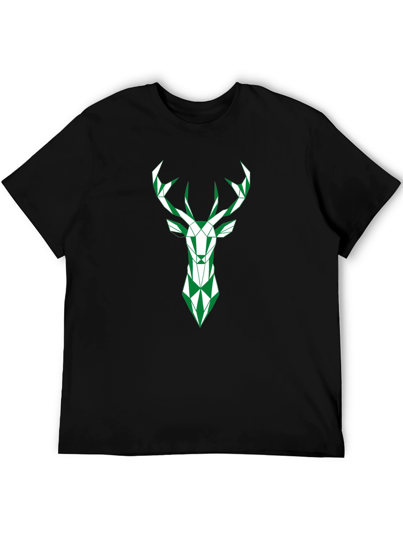 Geometric Deer Graphic Tee - Modern Style