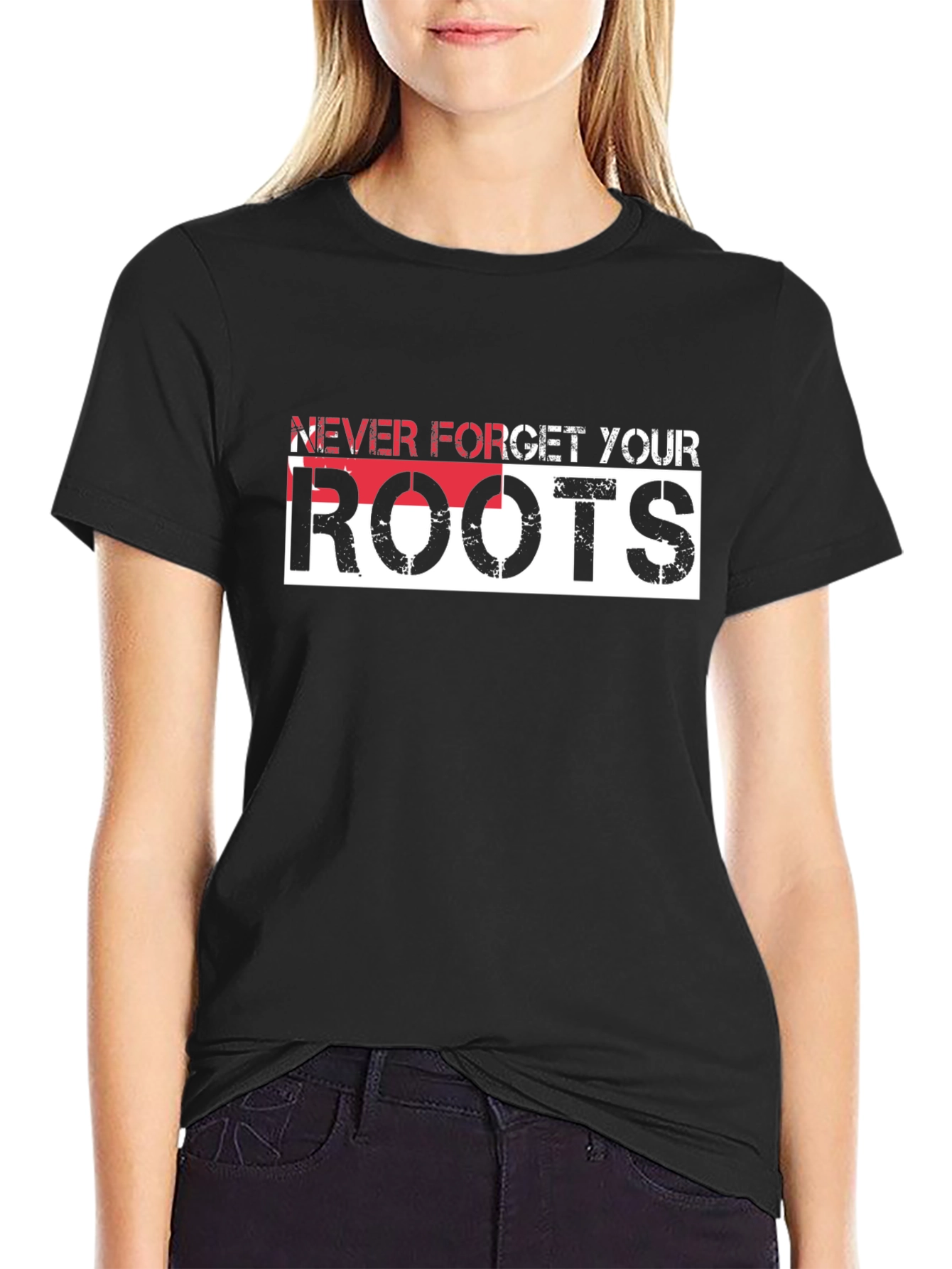 Never Forget Your Roots Black T-Shirt