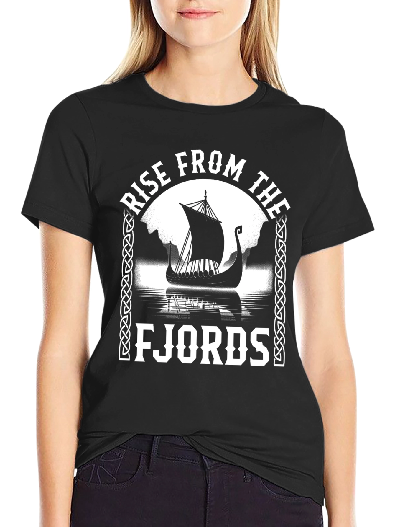 Rise From The Fjords Viking Ship Graphic Tee