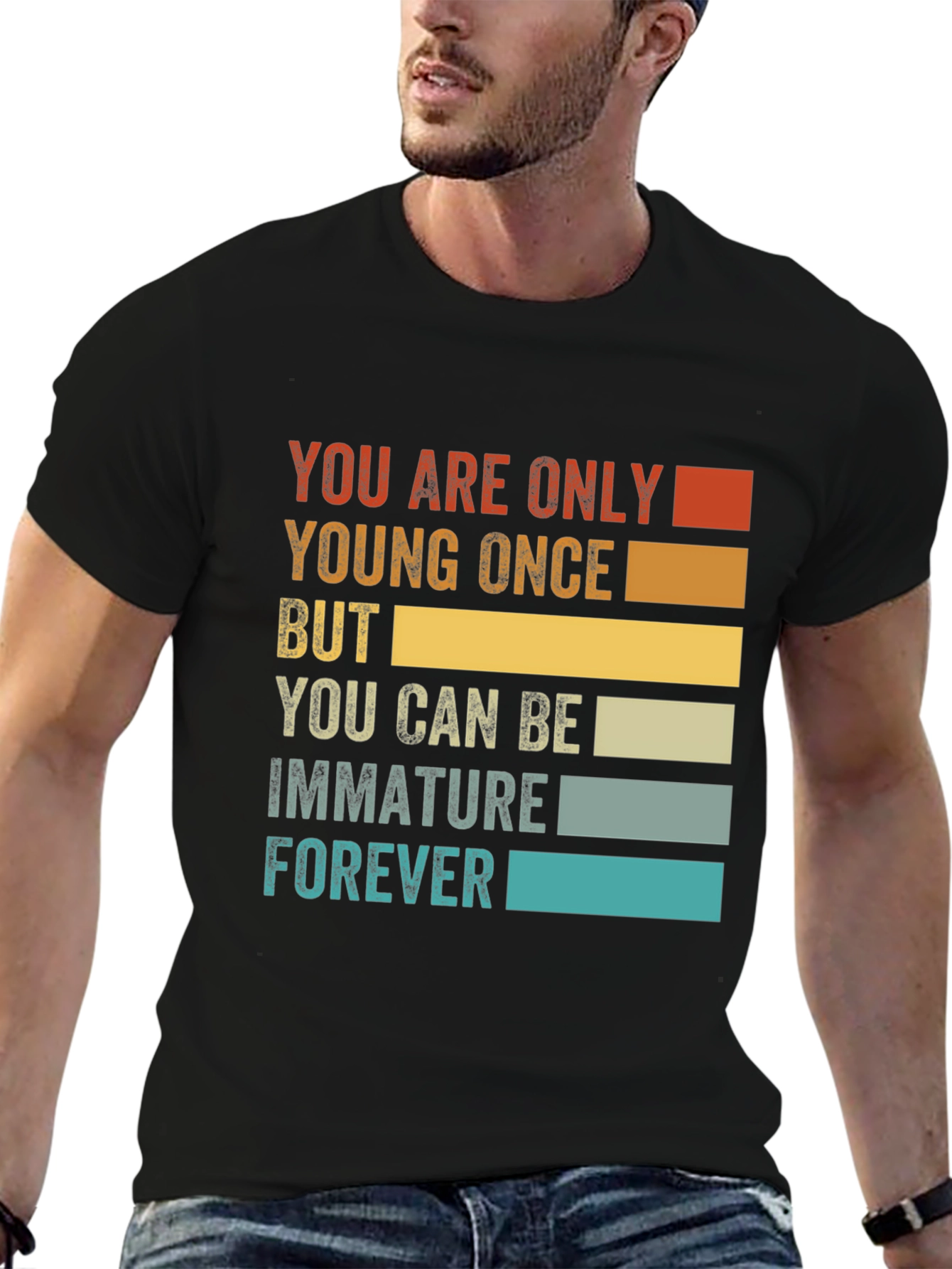 Funny Immature Forever T-Shirt - Black Graphic Tee
