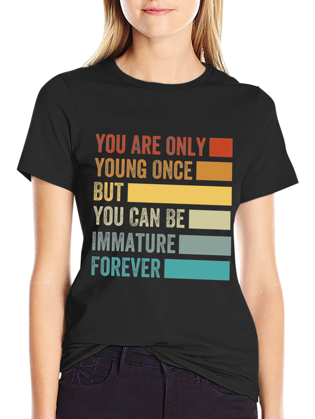 Funny Immature Forever T-Shirt - Black Graphic Tee