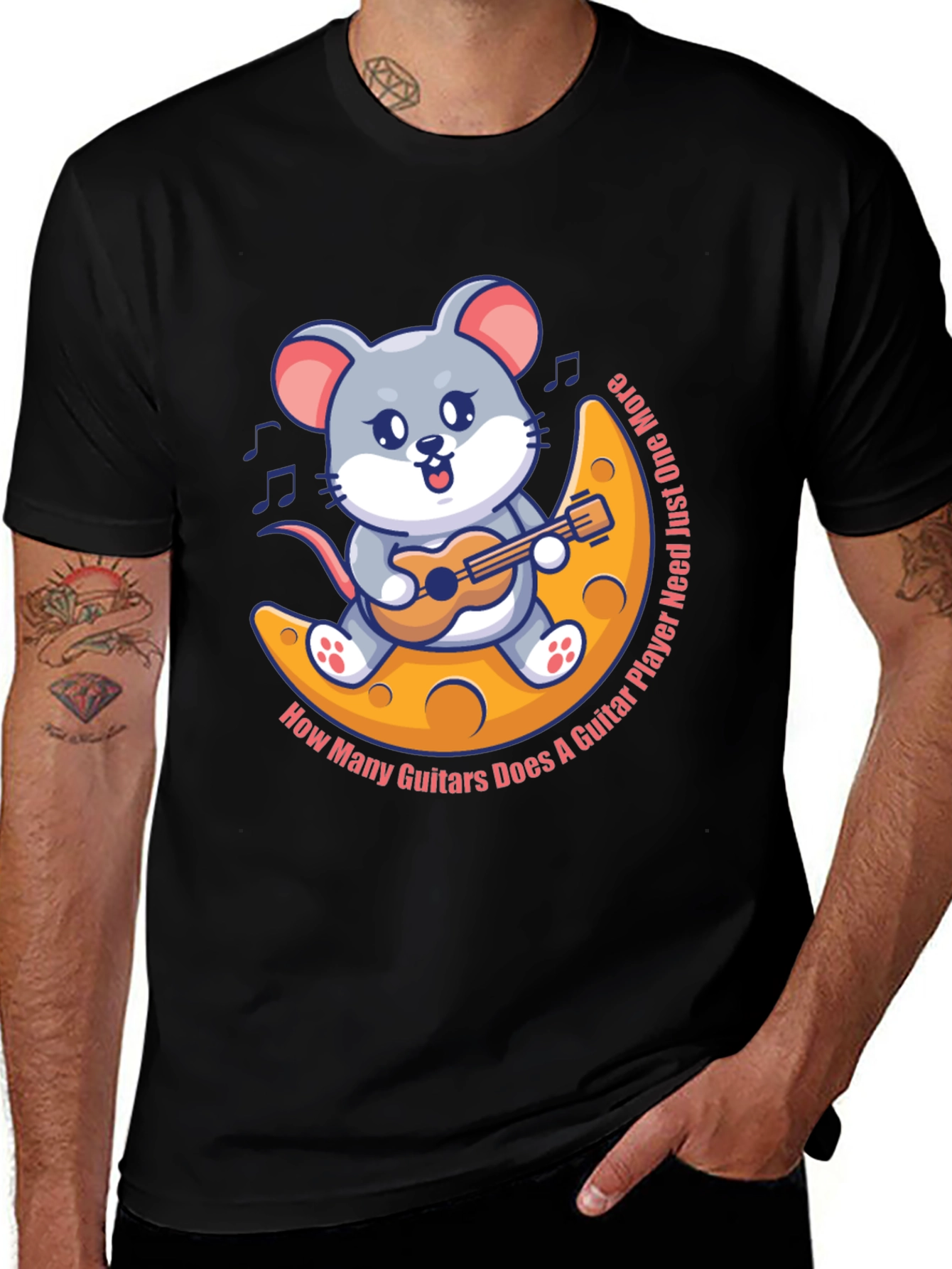 Mouse Guitarist T-Shirt - Musician Cartoon Tee