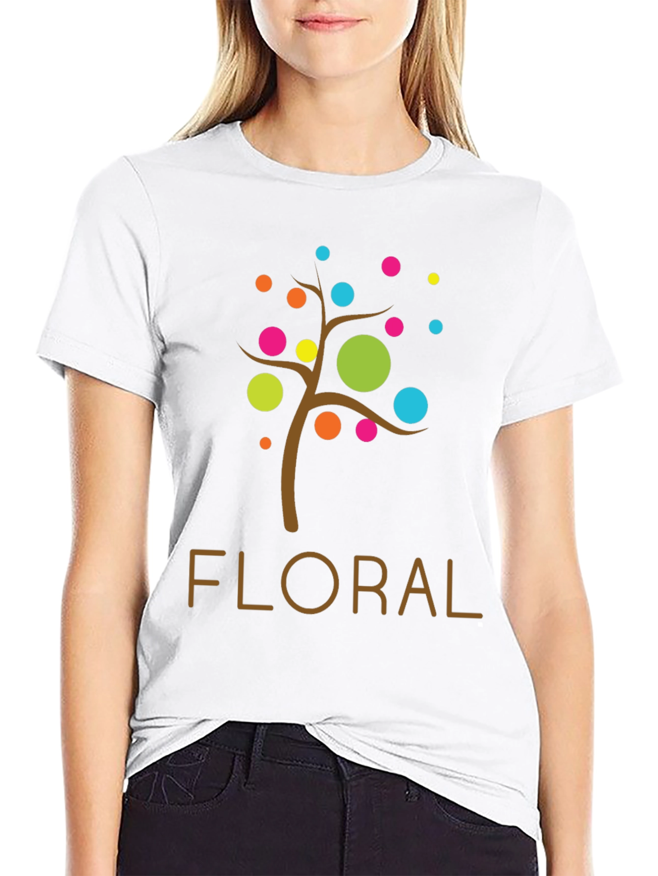 Floral Tree Graphic Tee - Modern Design
