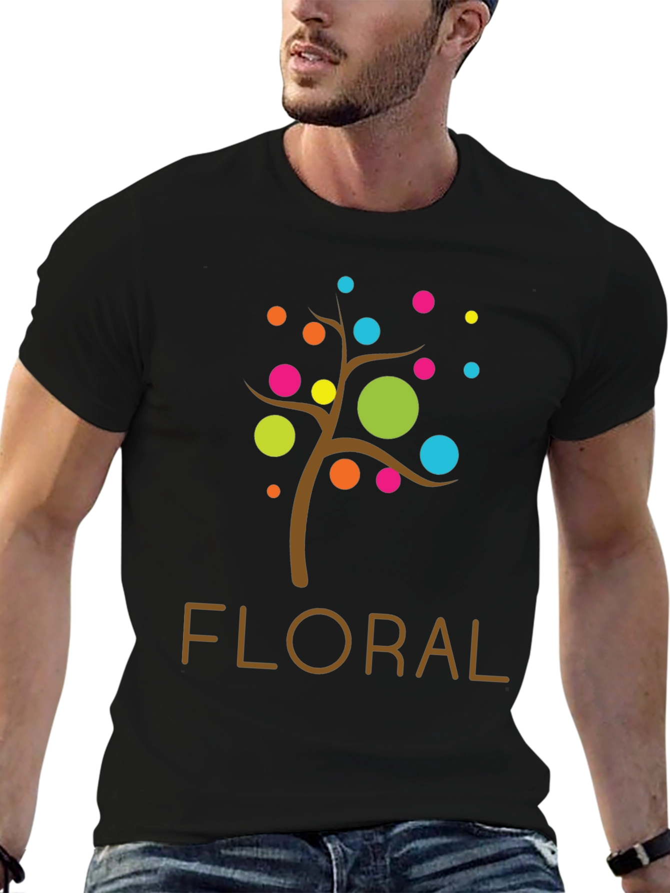 Floral Tree Graphic Tee - Modern Design