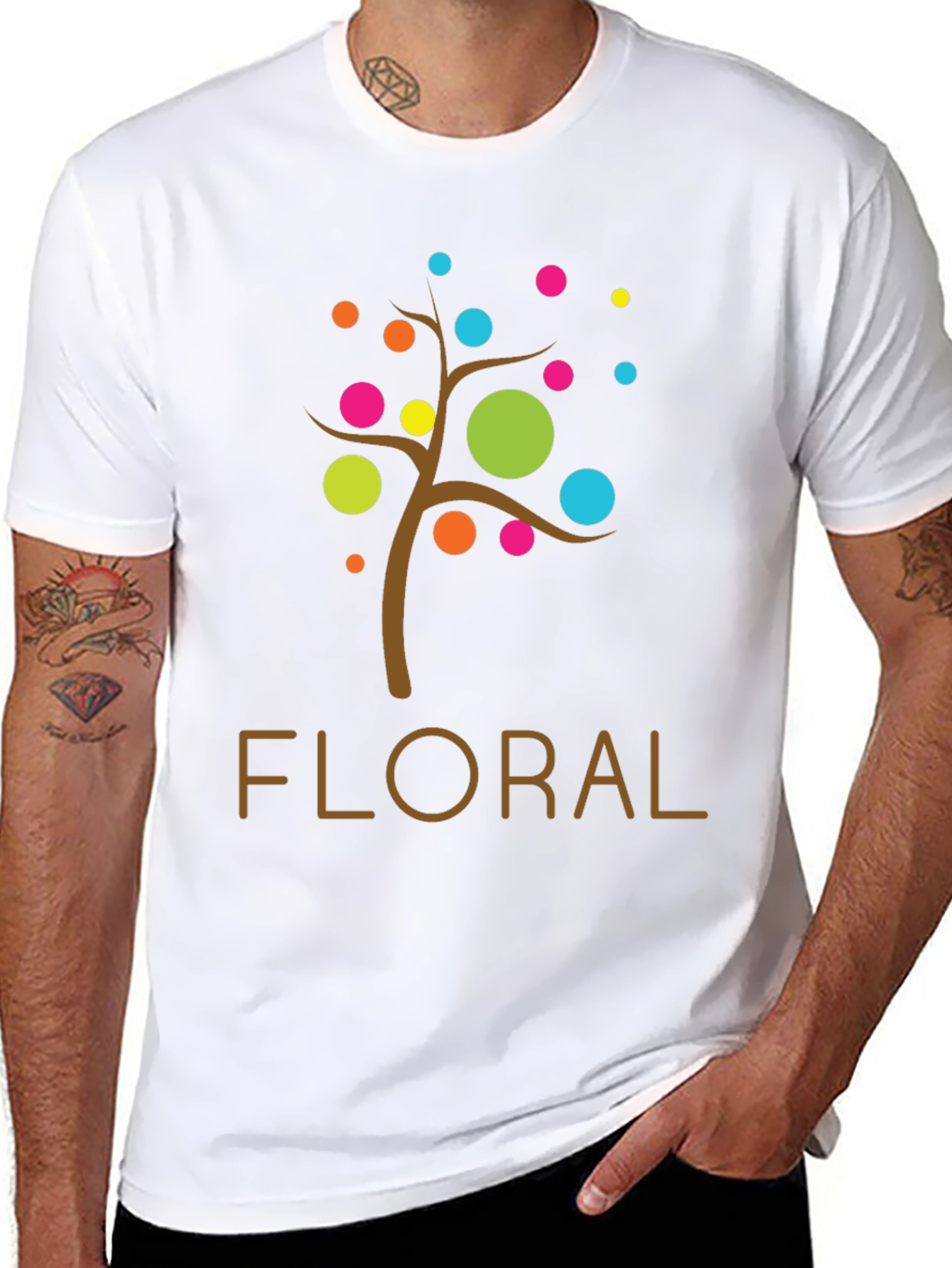 Floral Tree Graphic Tee - Modern Design