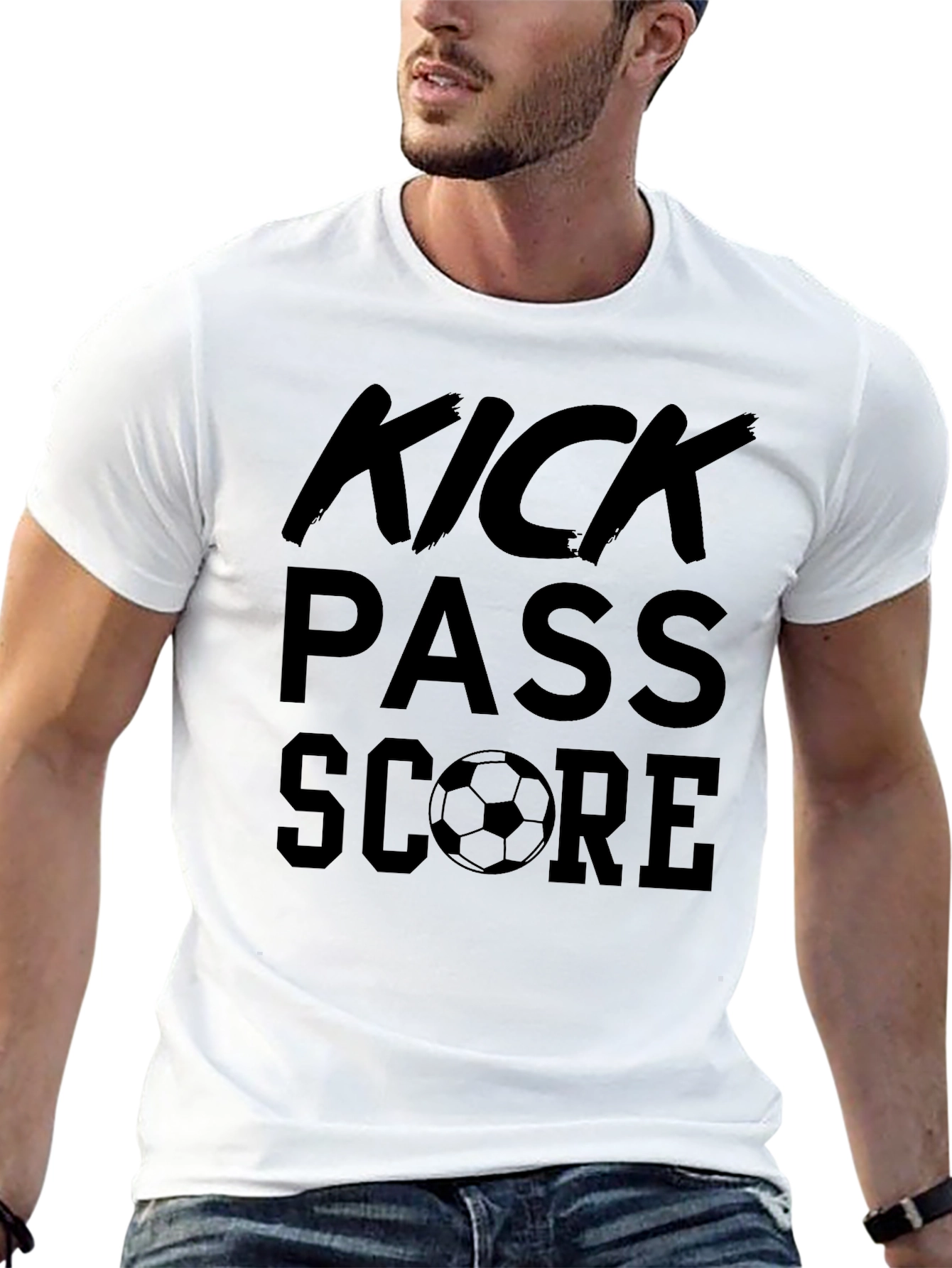 Kick Pass Score Soccer T-Shirt