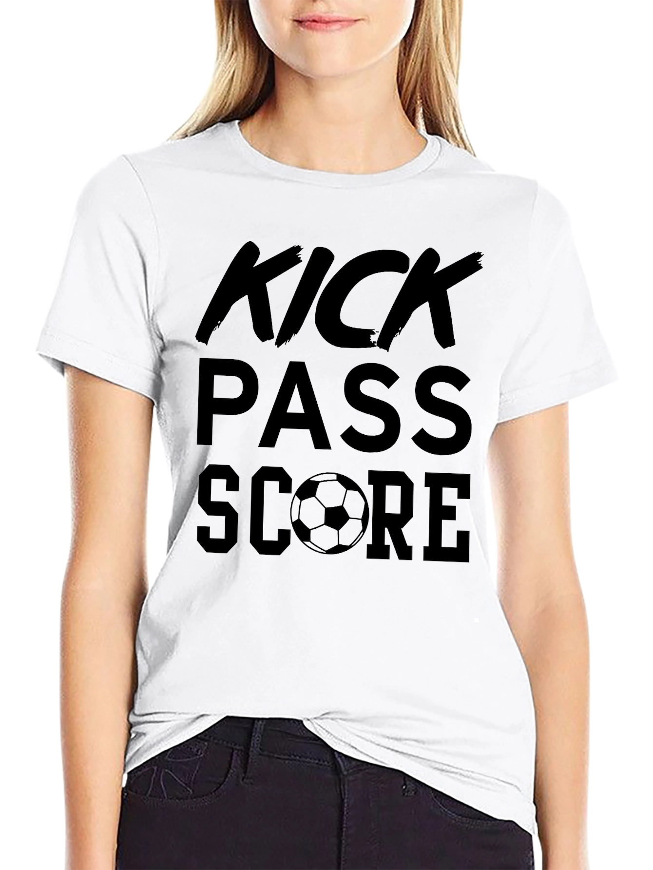 Kick Pass Score Soccer T-Shirt