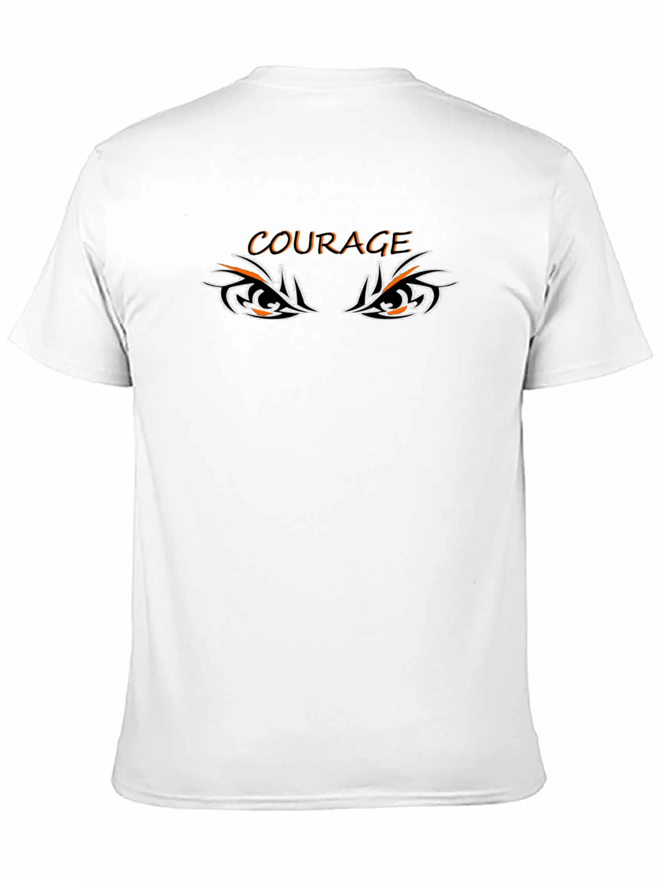 Courage Tiger Eyes Graphic Tee - Black Cotton T-Shirt