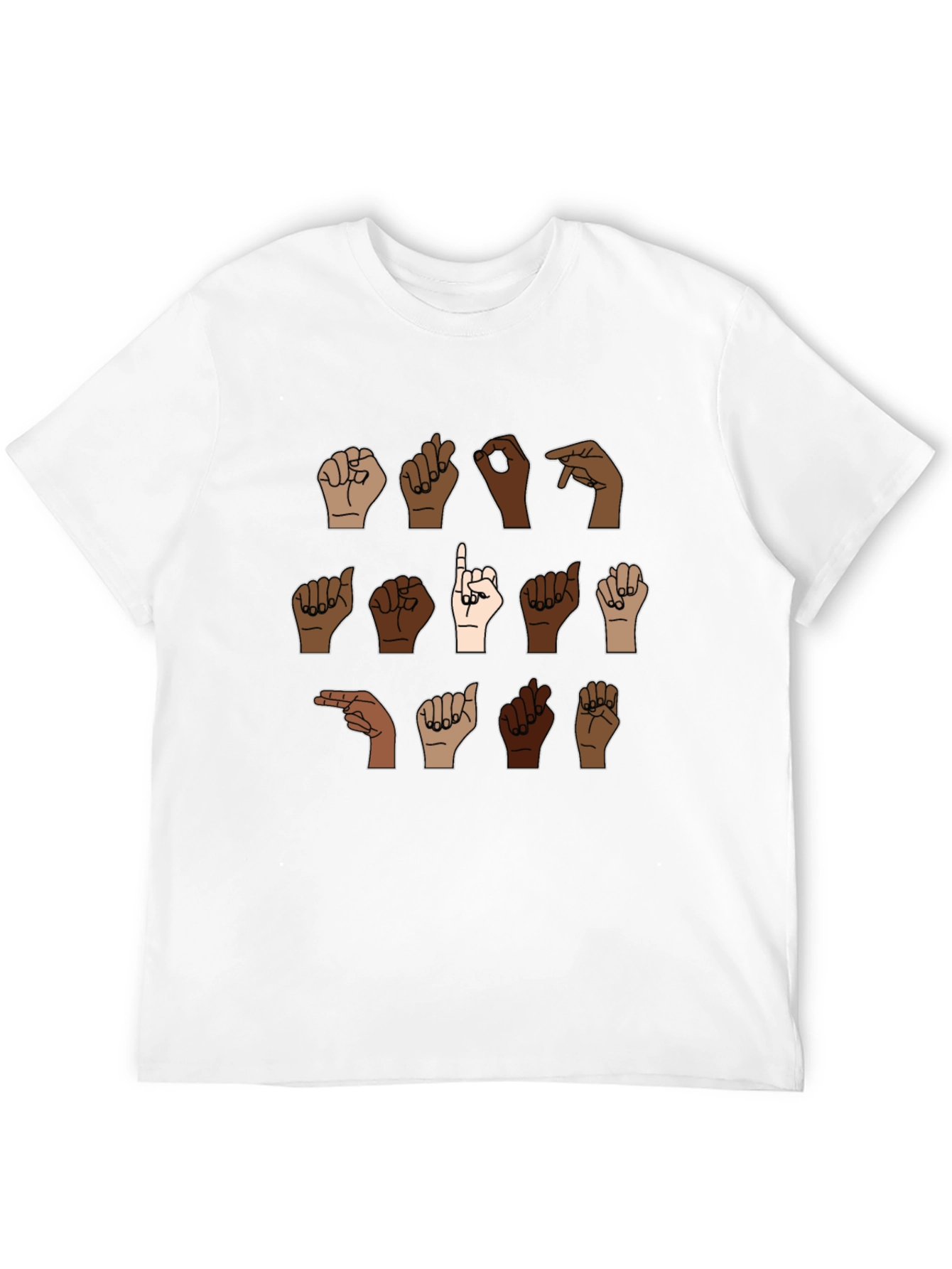 Diverse Hands ASL Black T-Shirt