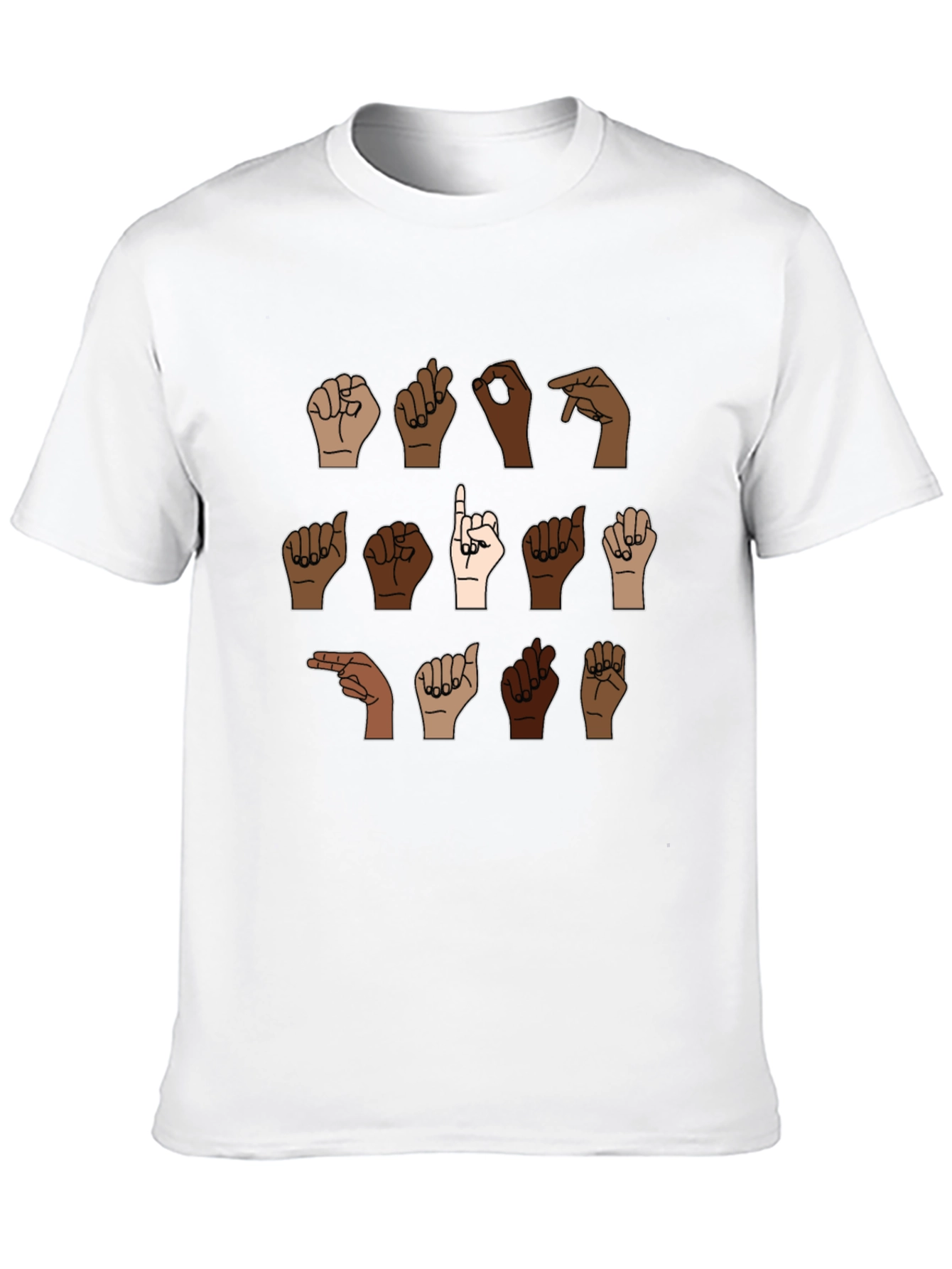 Diverse Hands ASL Black T-Shirt