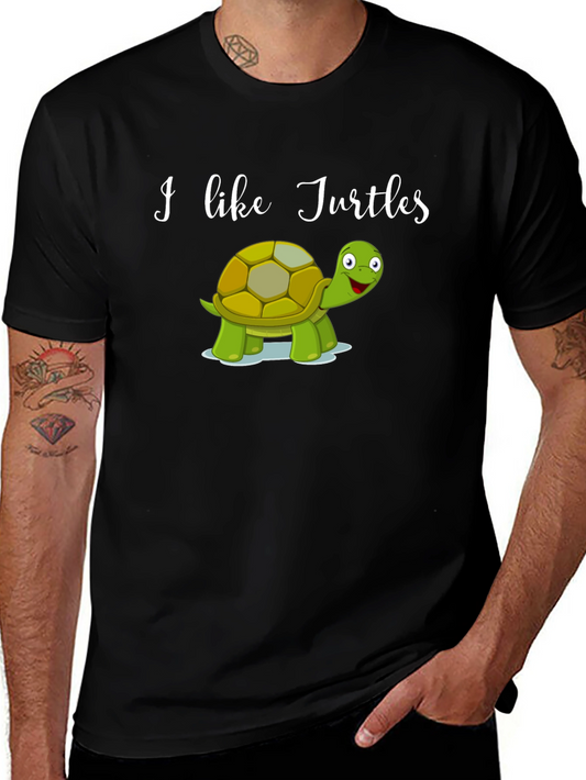 I Like Turtles Black Graphic Tee