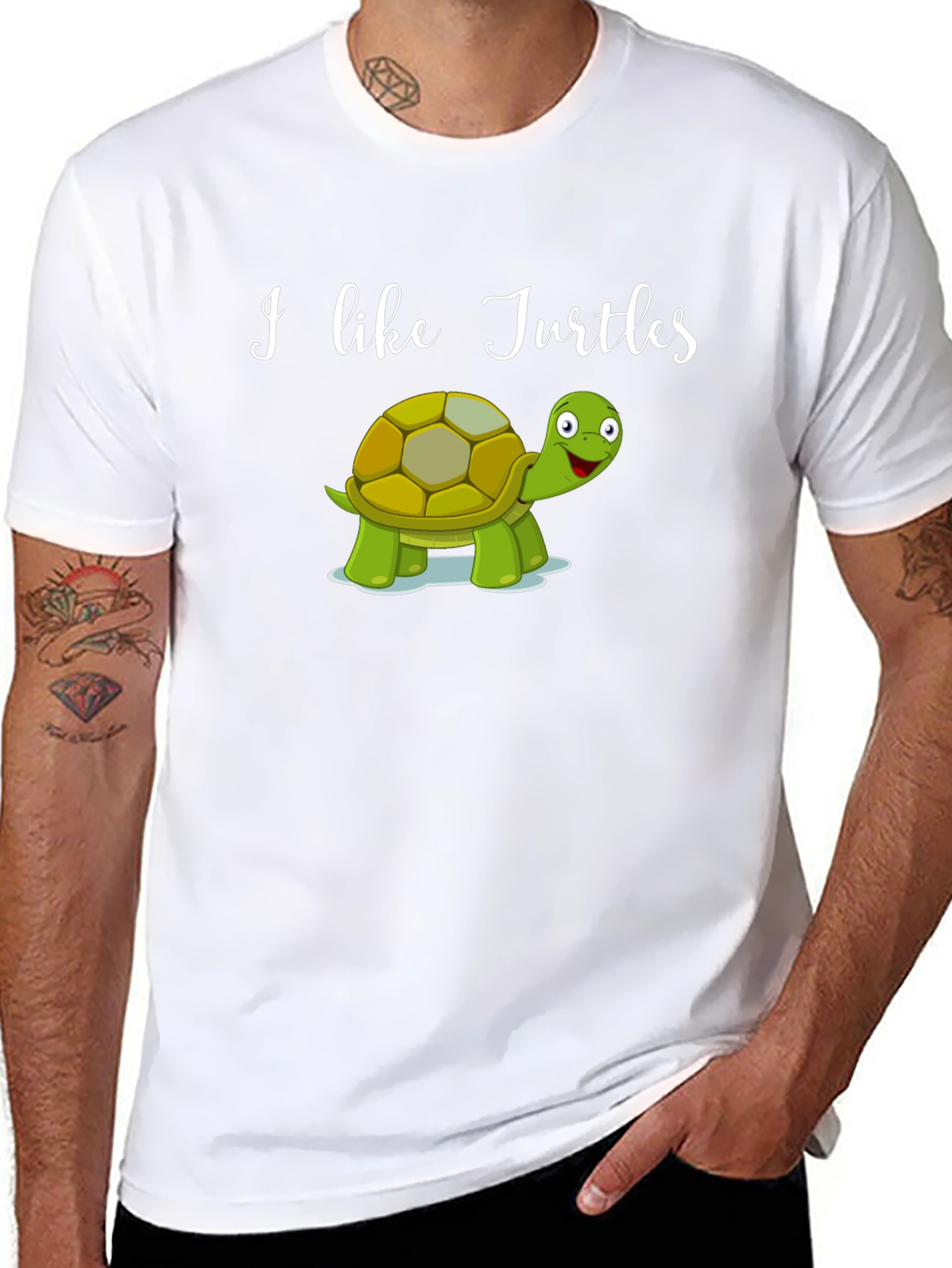 I Like Turtles Black Graphic Tee