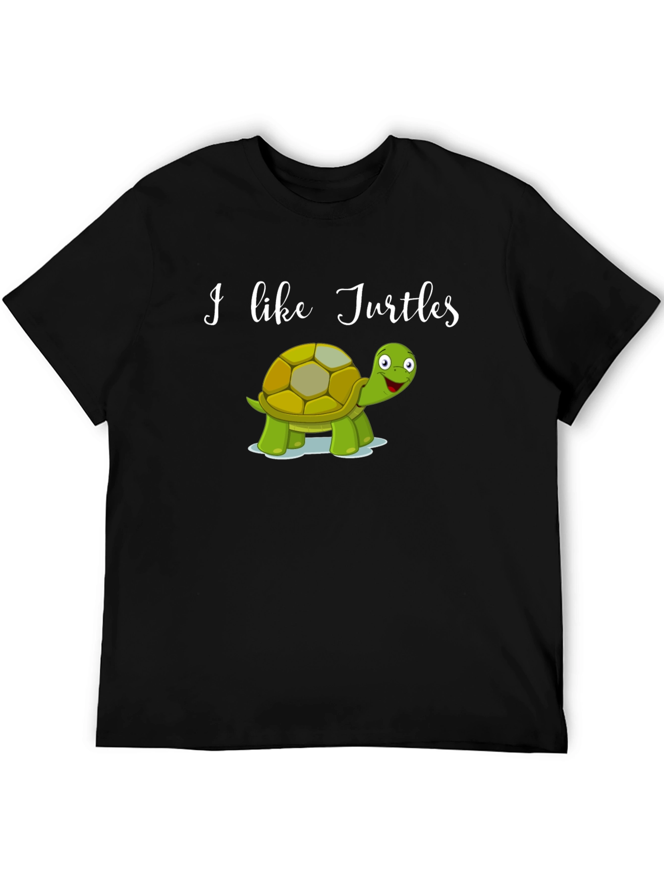 I Like Turtles Black Graphic Tee