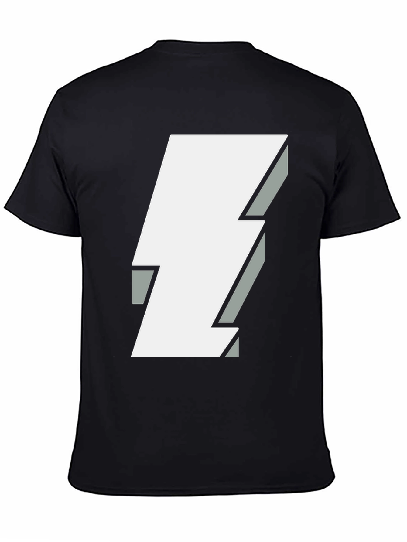 Bold Lightning Bolt Graphic Tee - Black Cotton T-Shirt
