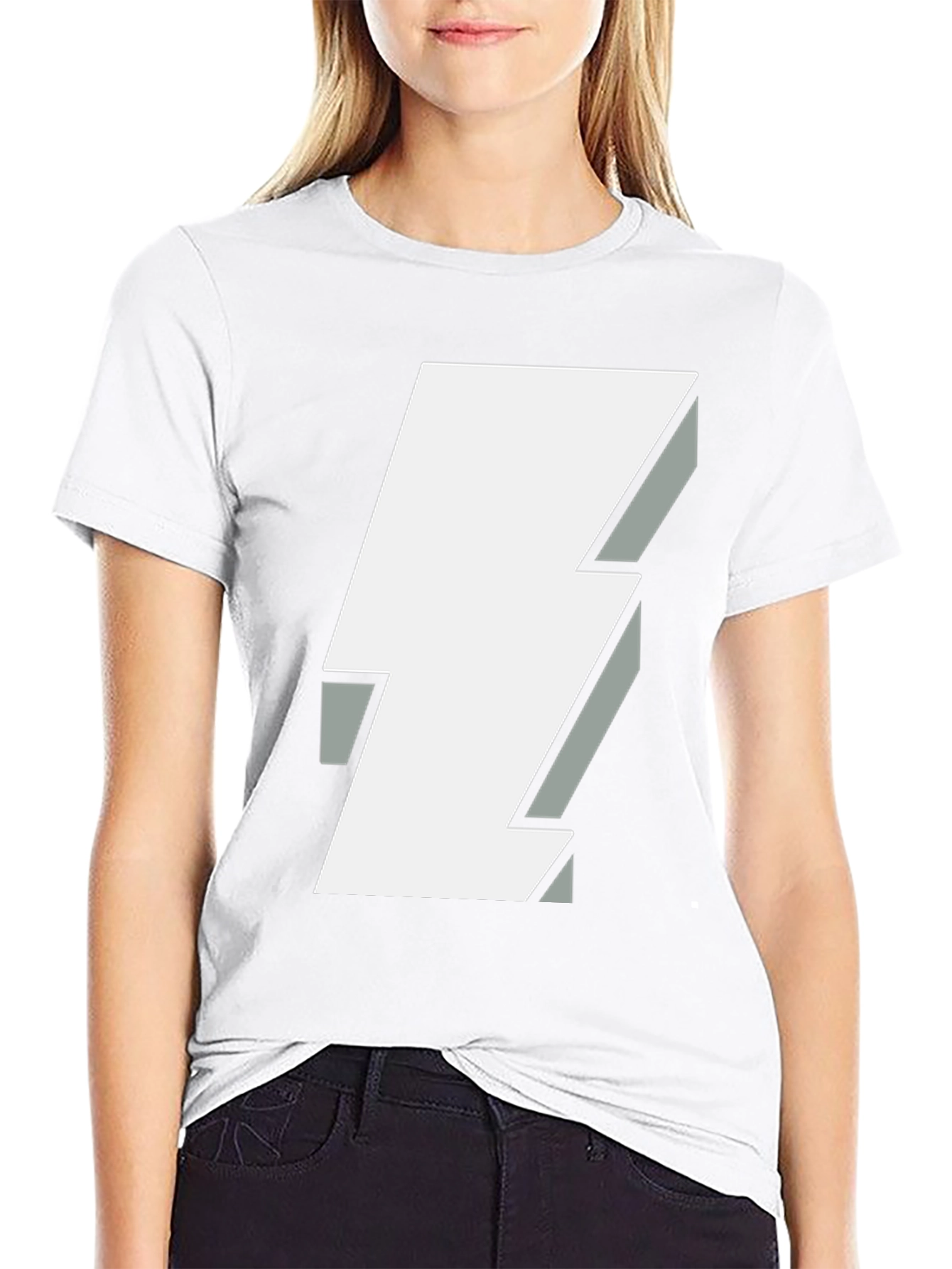 Bold Lightning Bolt Graphic Tee - Black Cotton T-Shirt