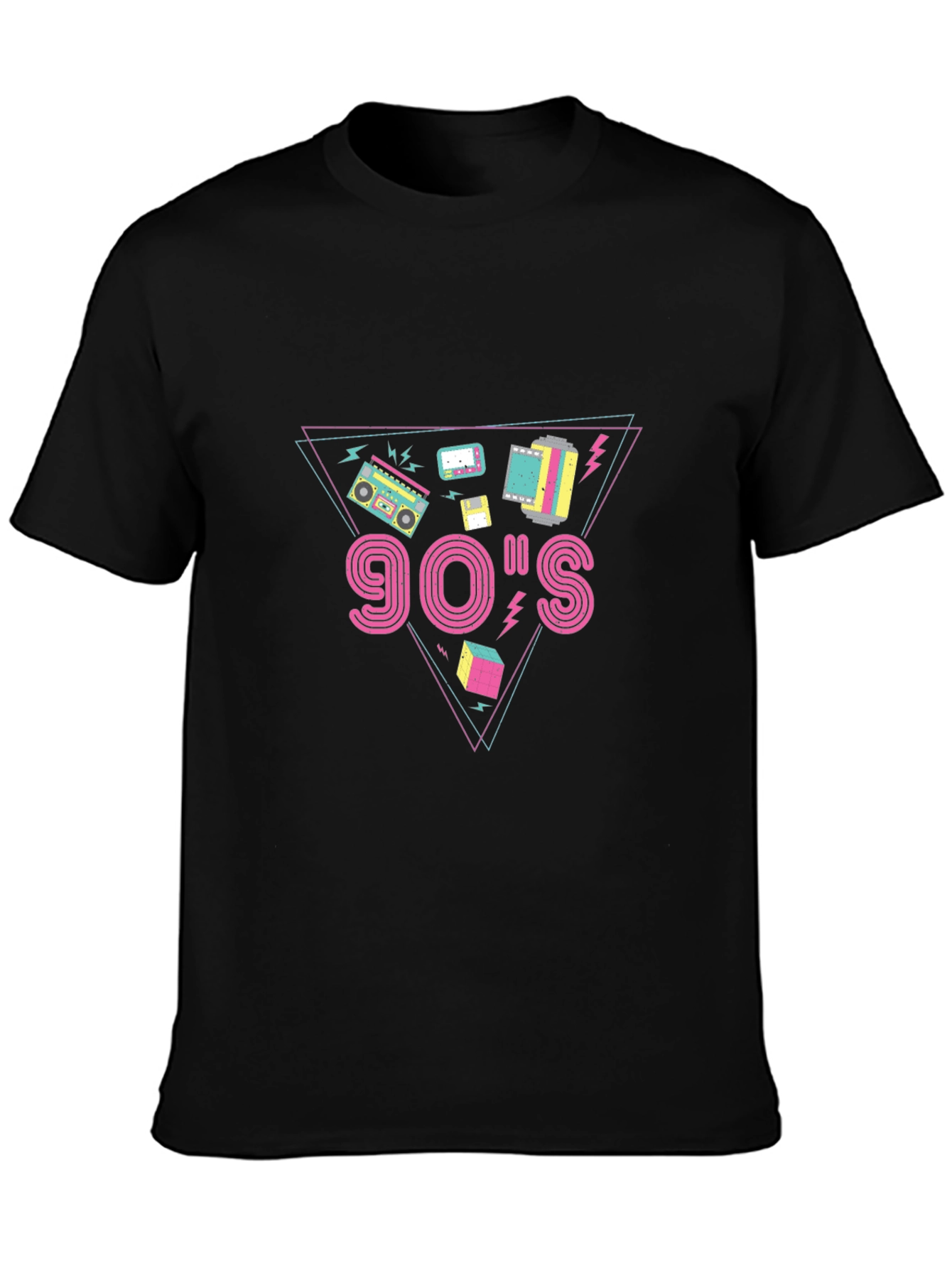 Retro 90s Graphic Tee - Black